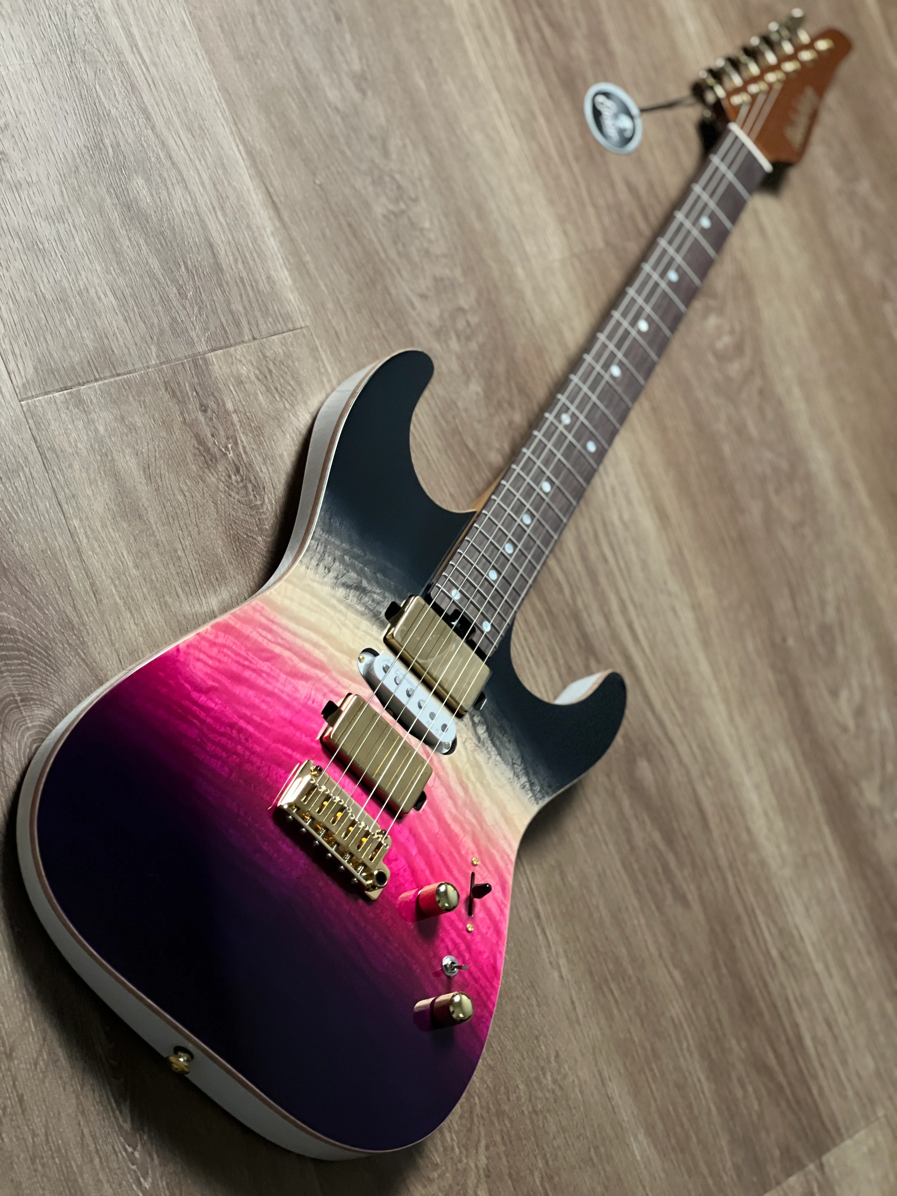 Soloking MS-1 Custom 24 HSH QMT Elite in Cosmic Purple Double Wipeout - Image 3