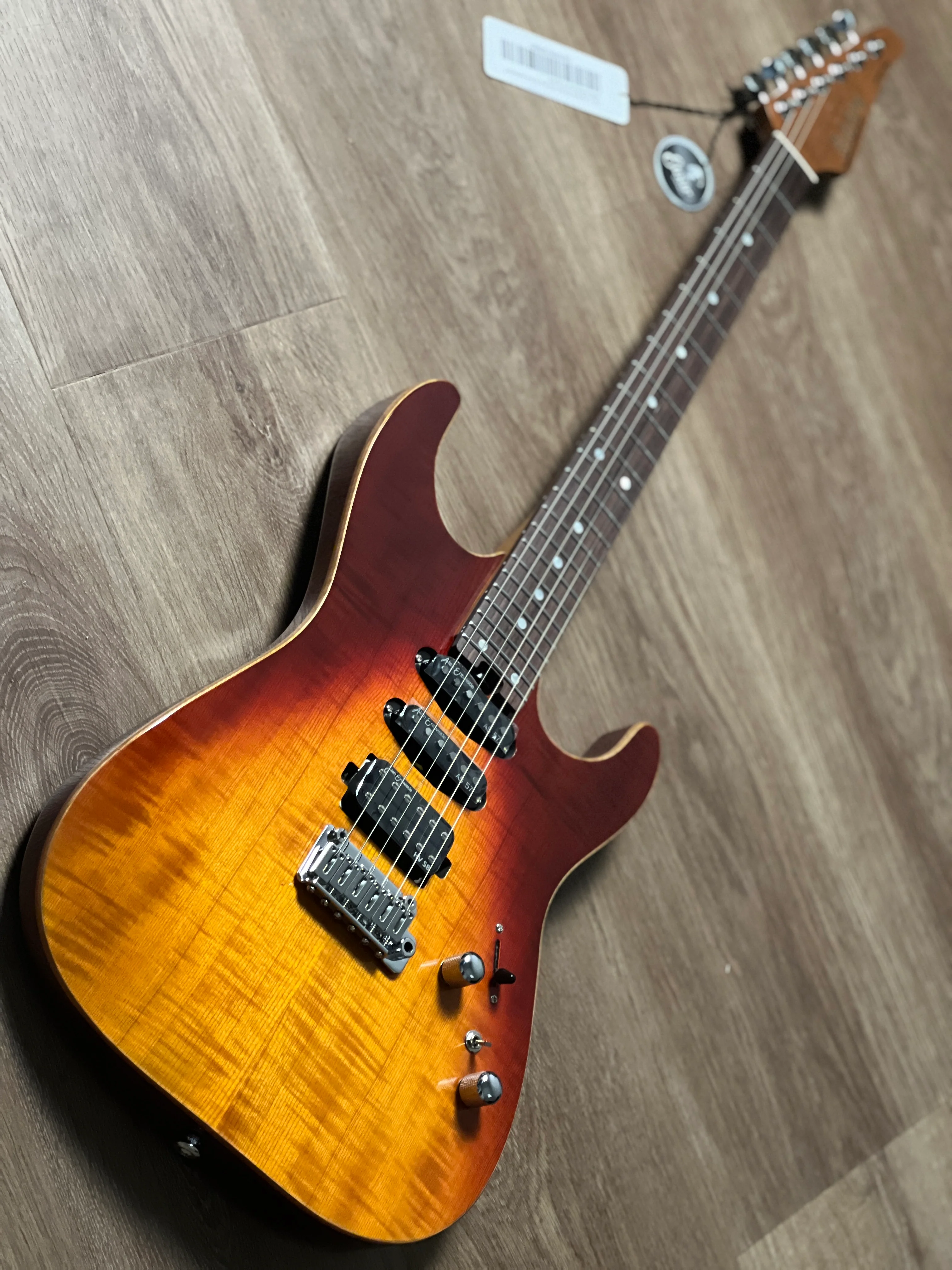 Soloking MS-1 Custom 24 HSS Flat Top in Fire Wakesurf with Rosewood FB JESCAR - Image 3