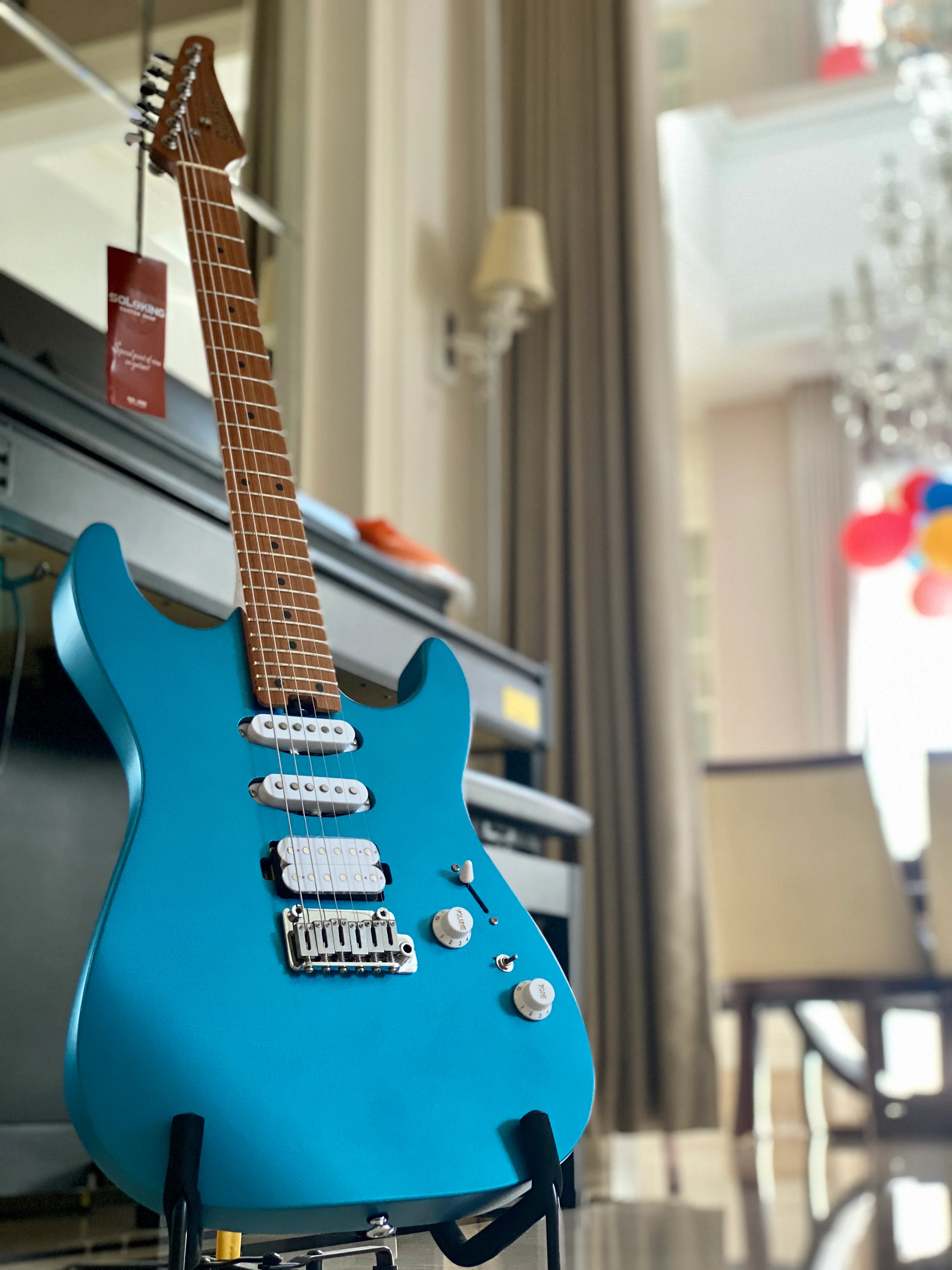 Soloking MS-1 Custom 24 HSS Flat Top in Satin Blue Matte Nafiri Special Run - Image 8