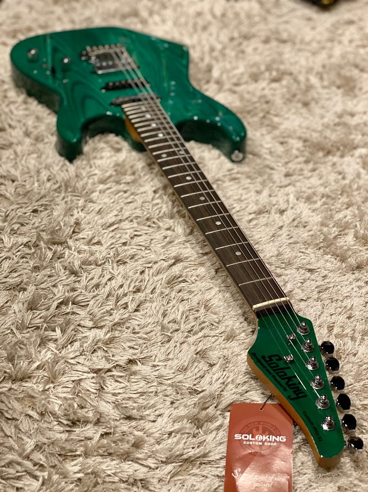 Soloking MS-1 Custom in Transparent Green with Roasted Maple Neck and Ash Body - Image 4