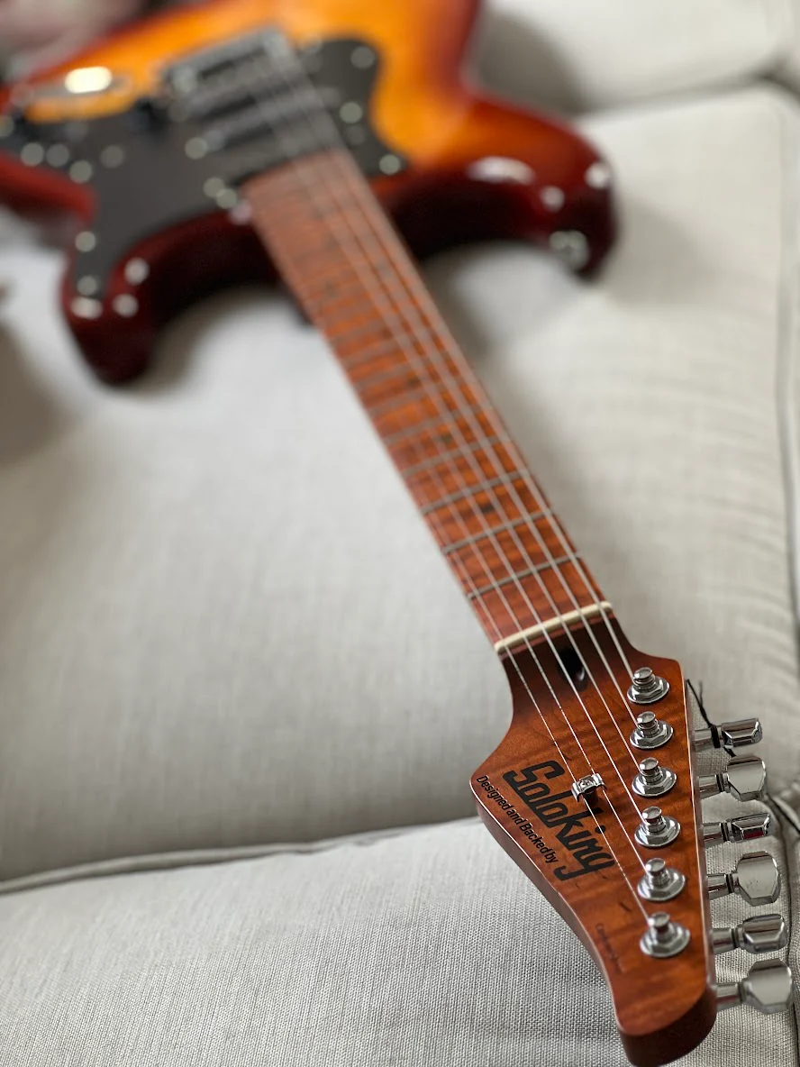 Soloking MS-1 FM Artisan Elite with Roasted Flame Neck in Honeyburst Gloss - Image 6