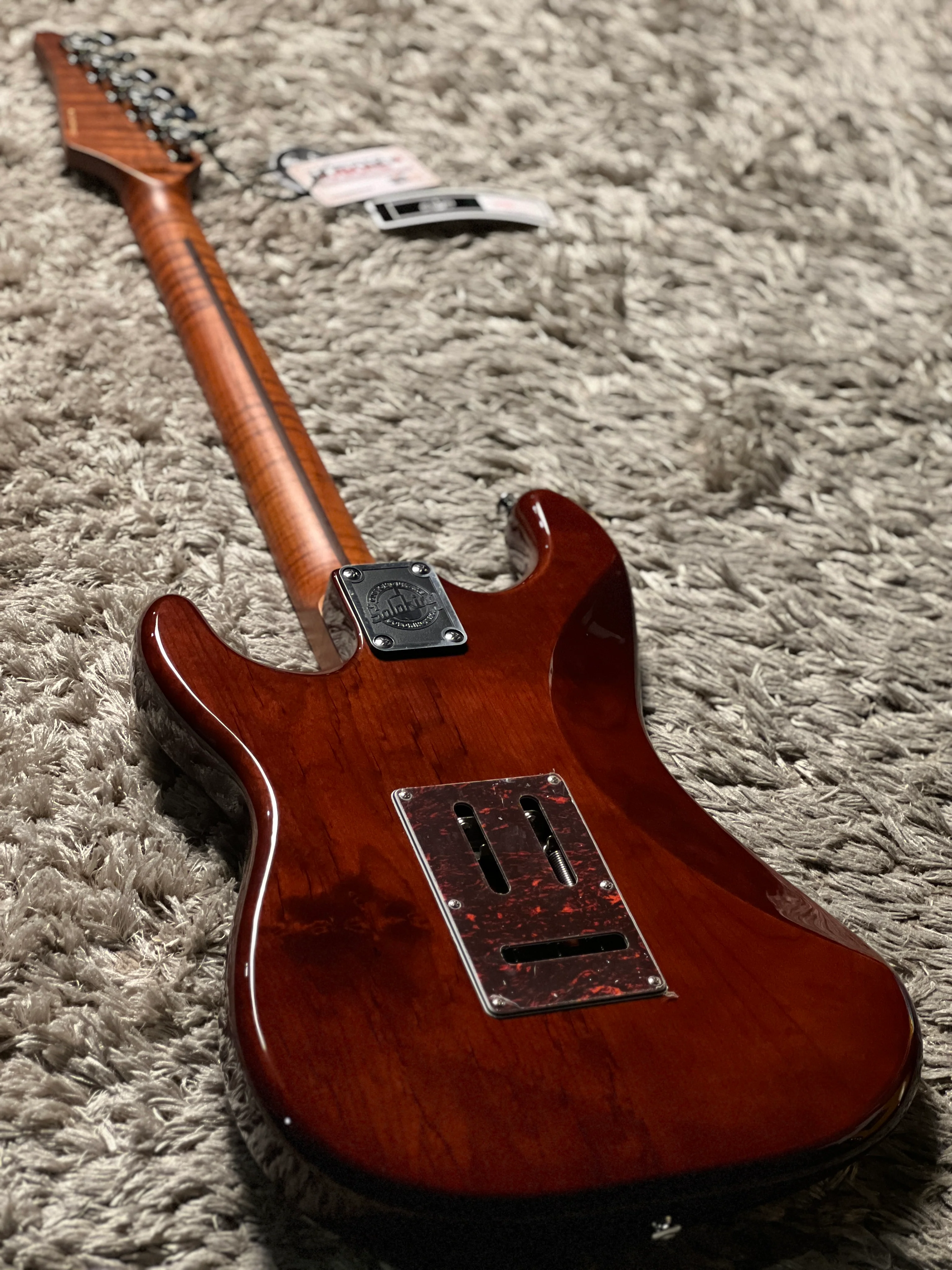 Soloking MS-1 FM Artisan with Roasted Flame Maple Neck in Bourbon Burst Nafiri Special Run - Image 5