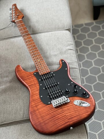 Soloking MS-1 FM Artisan with Roasted Flame Neck in Caramel Nafiri Special Run - Image 2