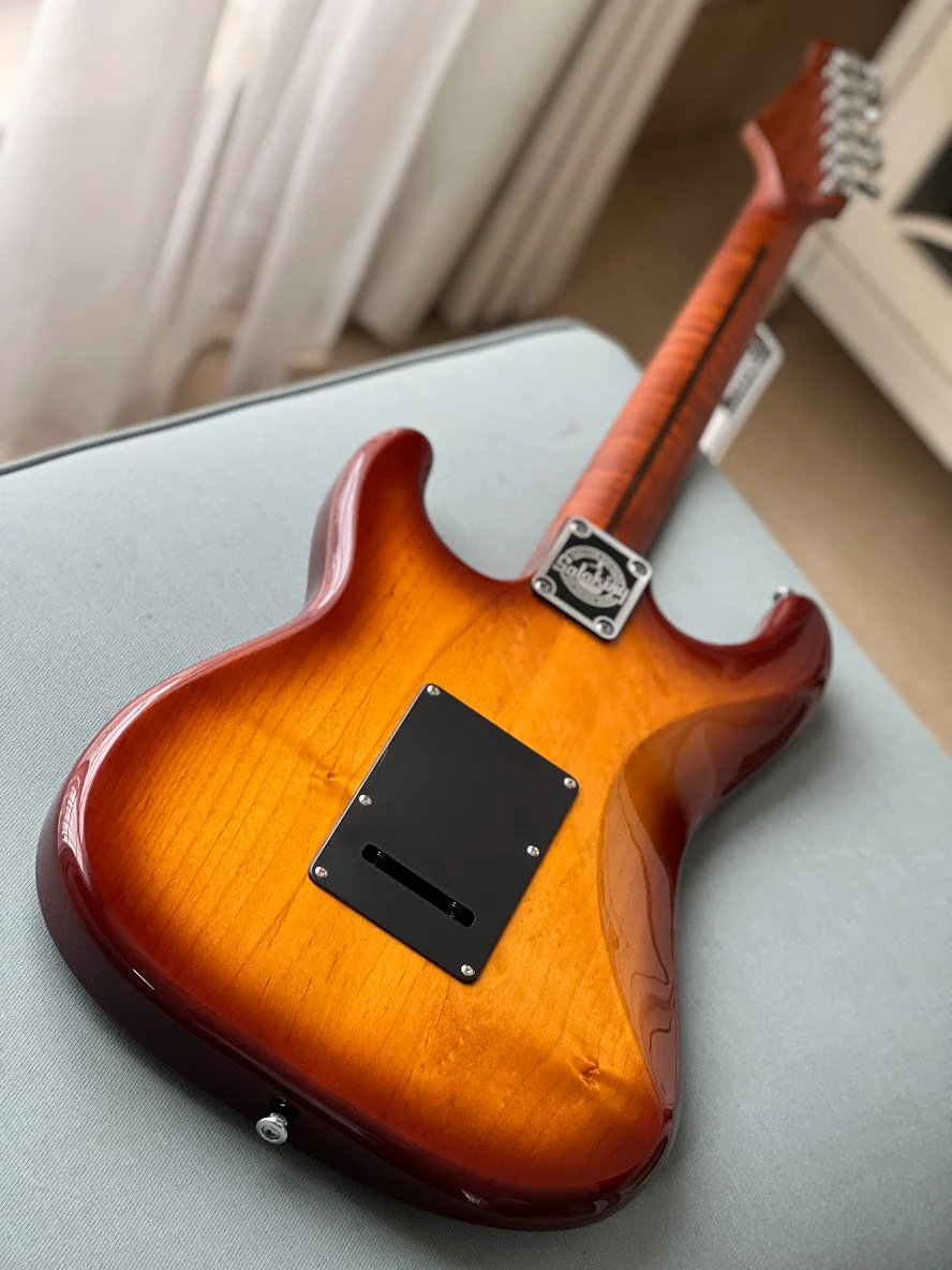 Soloking MS-1 FM Artisan with Roasted Flame Neck in Honeyburst Gloss Nafiri Special Run - Image 3