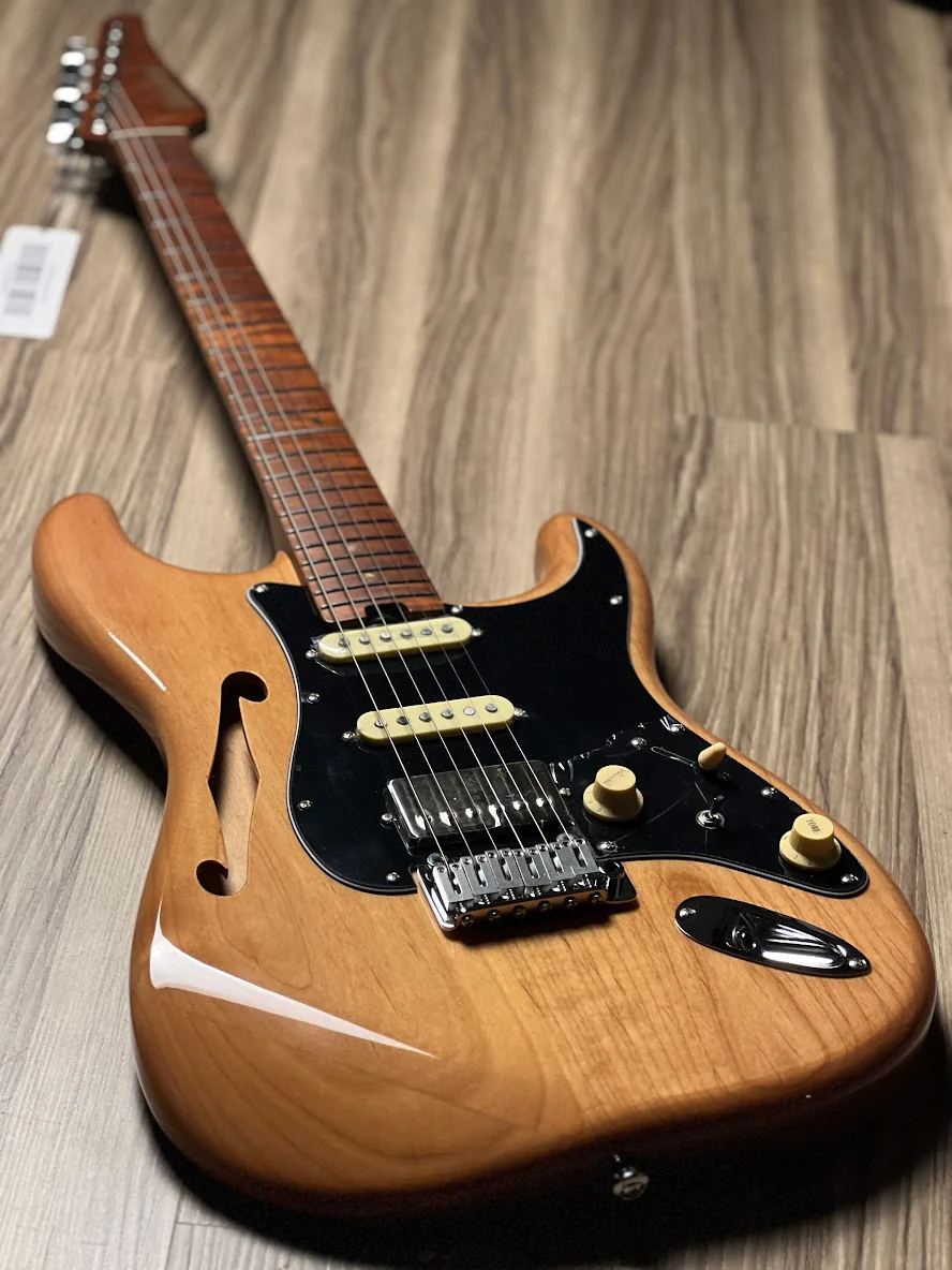 Soloking MS-1 Thinline Artisan FMN with Roasted Flame Neck in Natural Mocha Nafiri Special Run JESCAR - Image 2