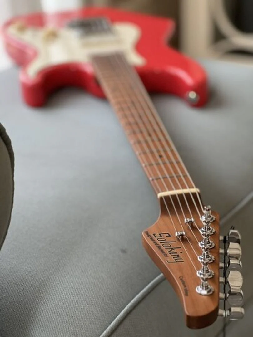 Soloking MS-11 Classic MKII with Roasted Maple FB in Fiesta Red - Image 5