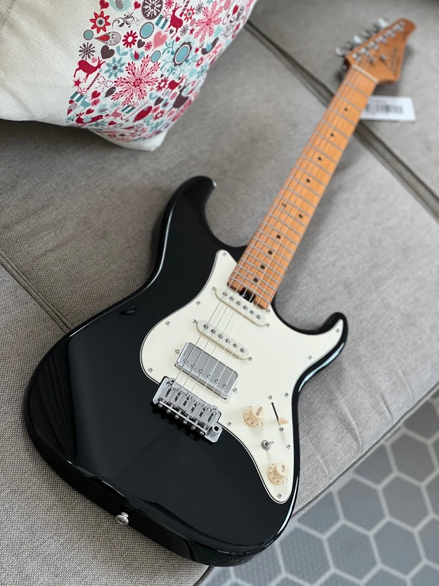 Soloking MS-11 Classic MKII with Roasted Maple FB in Ink Black - Image 4