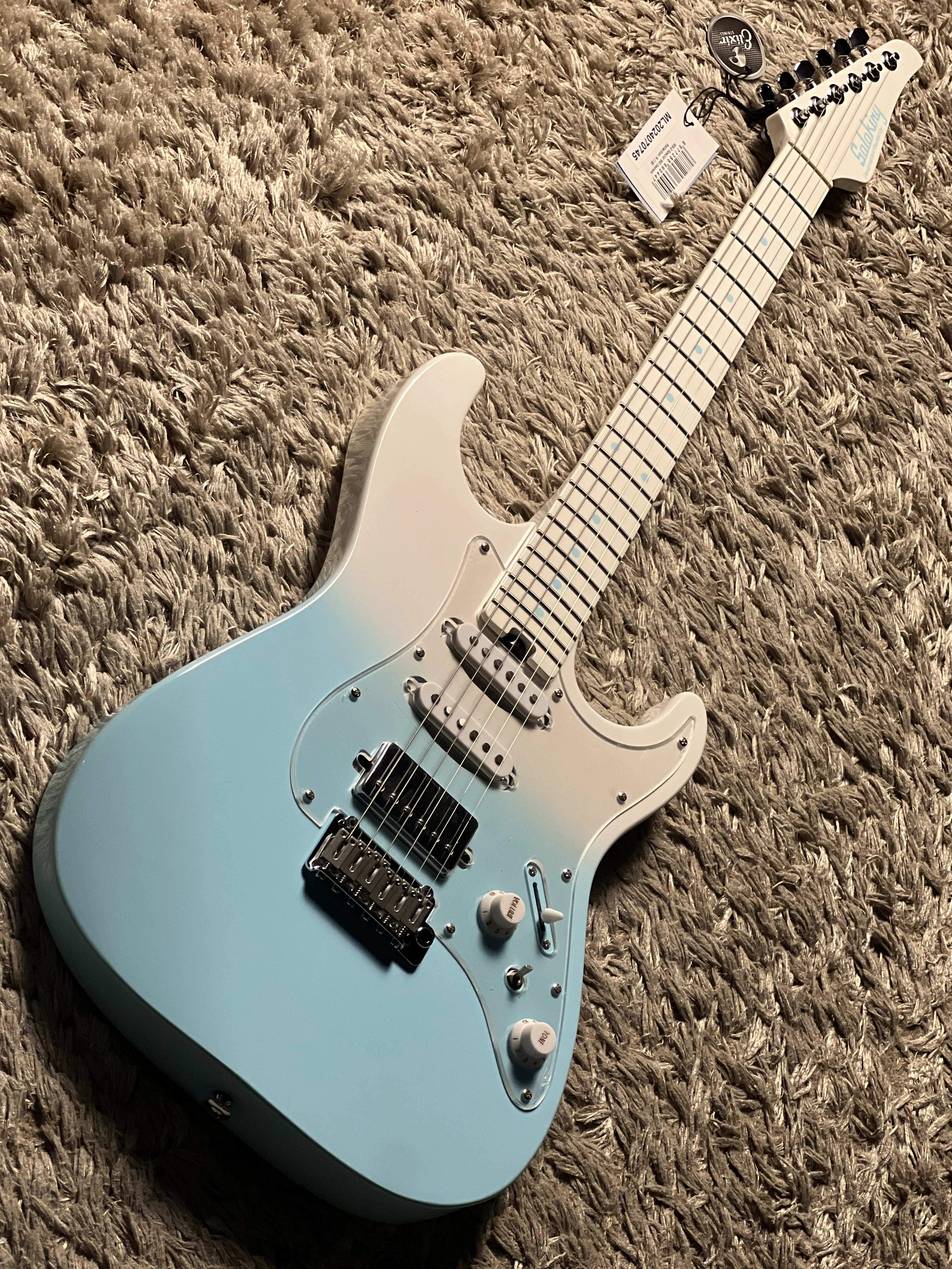Soloking MS-2 Special in Reef Blue Fade with White Neck Winter Season Limited Edition - Image 2