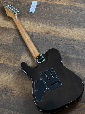 Soloking MT-1 Custom 24 Quilt in Seethru Black with Roasted Neck and Rosewood FB - Image 5