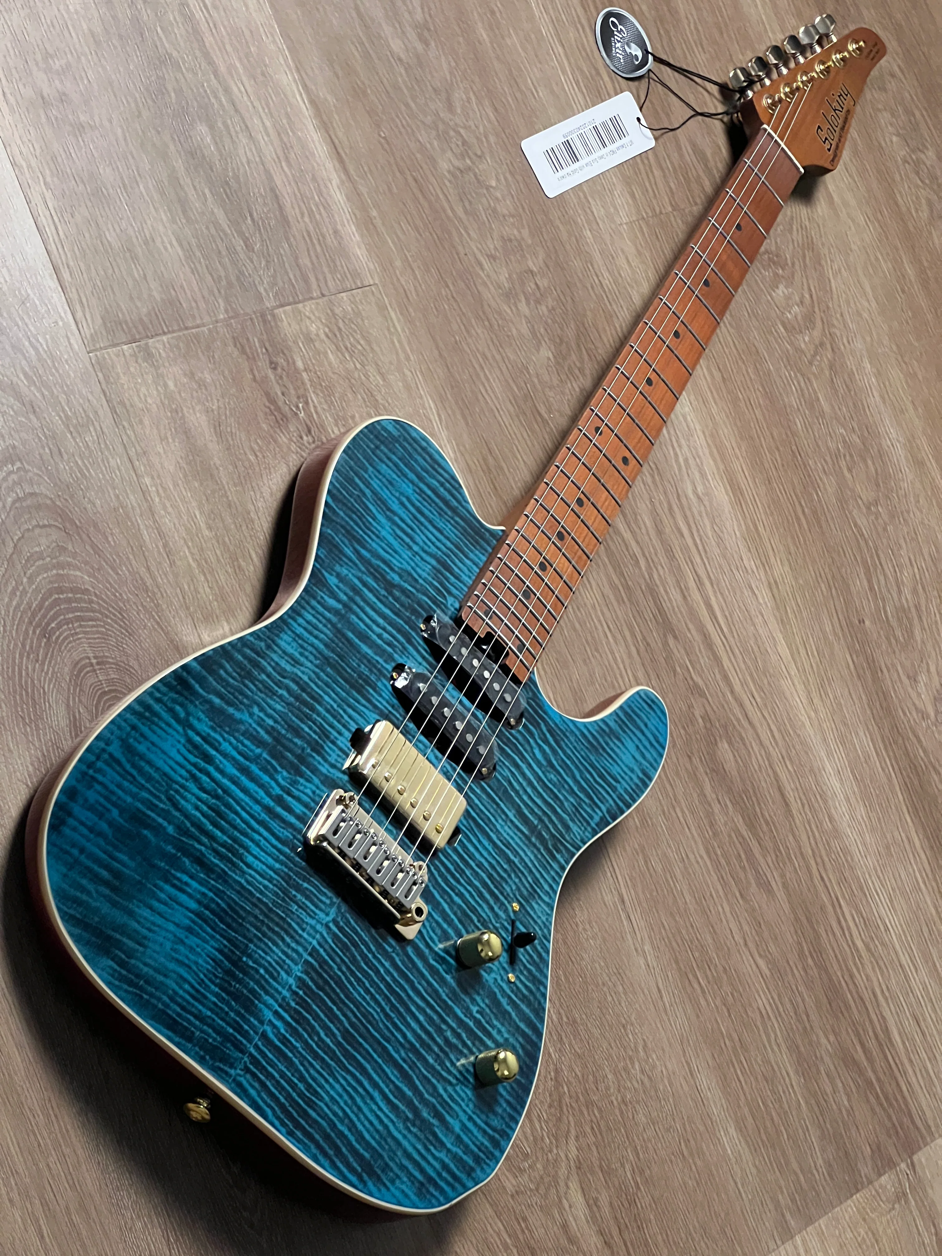 Soloking MT-1 Deluxe FM24 in Deep Sea Blue with Gold Hardware Nafiri Special Run JESCAR - Image 3