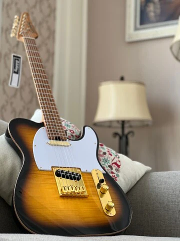 Soloking MT-1 FM 22 Deluxe Hotrail in Brown Sunburst - Image 8