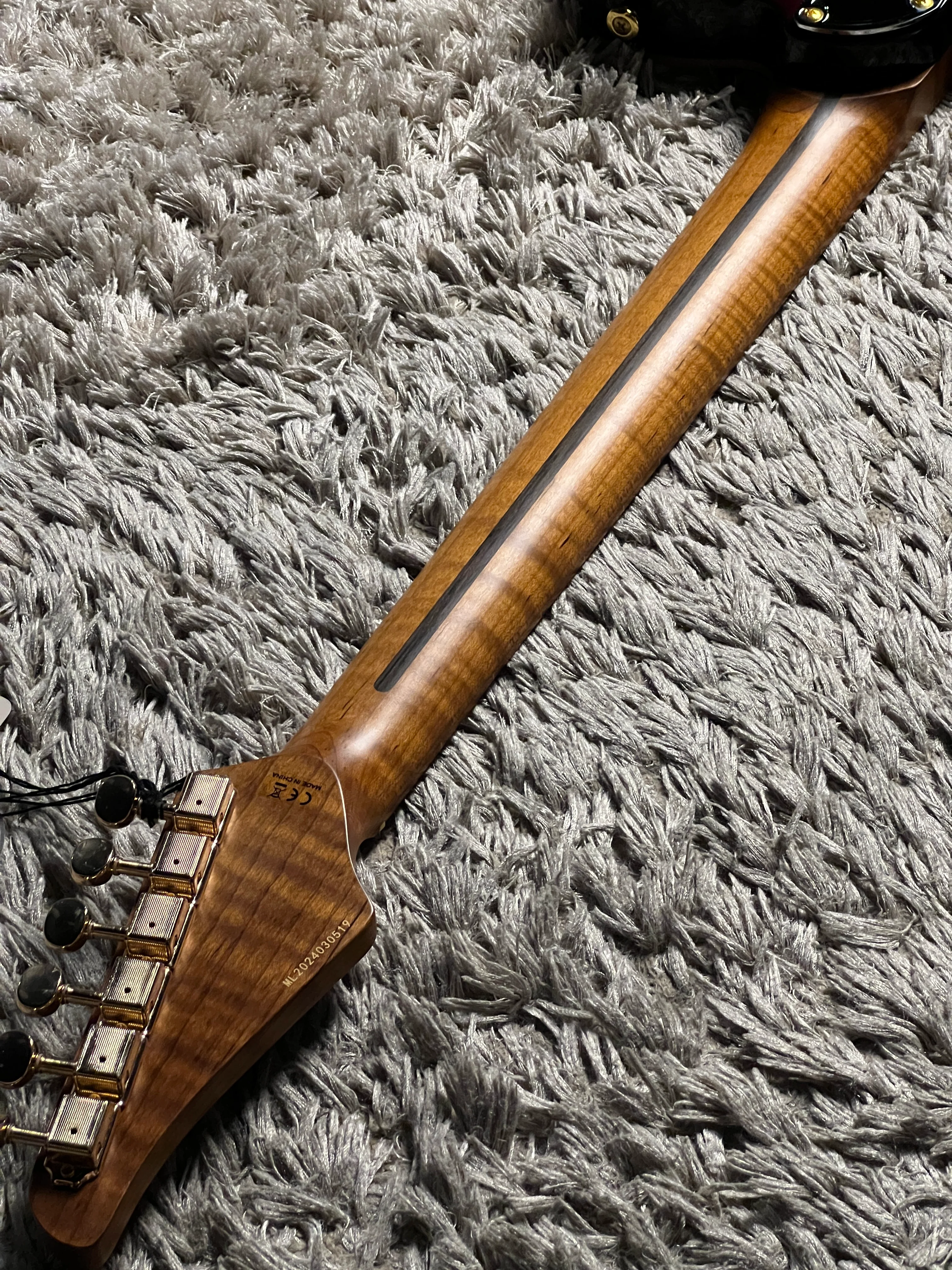 Soloking MT-1 FM 22 Deluxe Hotrail with One Piece Roasted Flame Neck in Brown Sunburst - Image 11