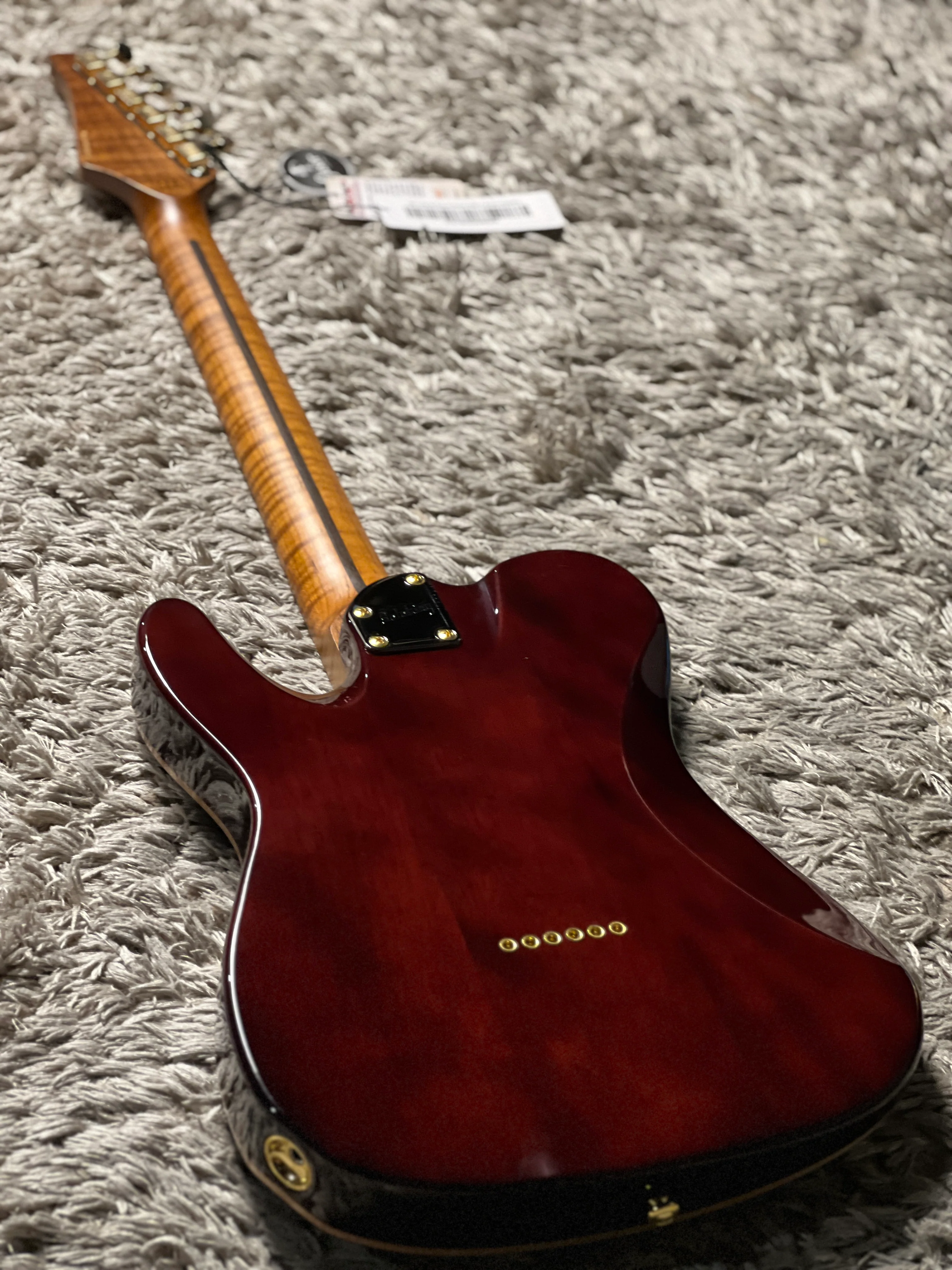 Soloking MT-1 FM 22 Deluxe Hotrail with One Piece Roasted Flame Neck in Brown Sunburst - Image 14