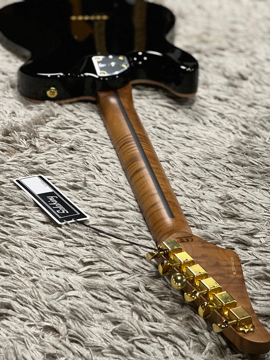 Soloking MT-1 FM 22 Deluxe Hotrail with One Piece Roasted Flame Neck in Brown Sunburst - Image 6