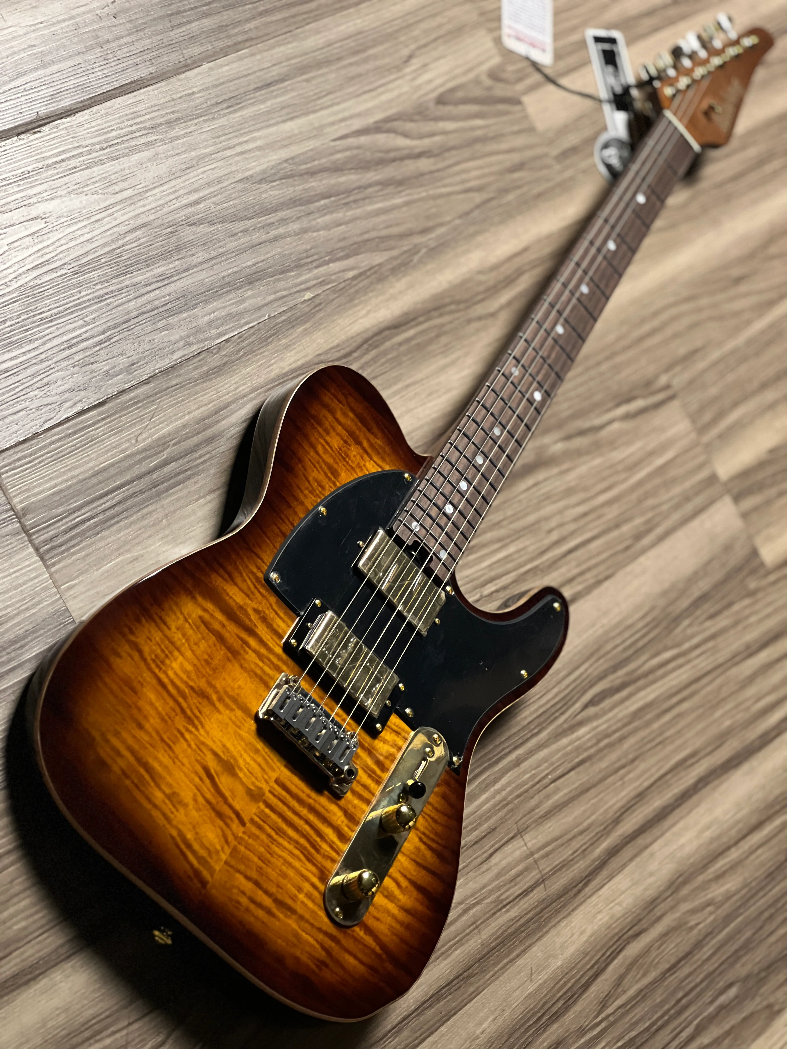 Soloking MT-1 FM 24 Deluxe HH MOD Fishman Fluence Gold in Shaded Edgeburst Nafiri Special Run - Image 7