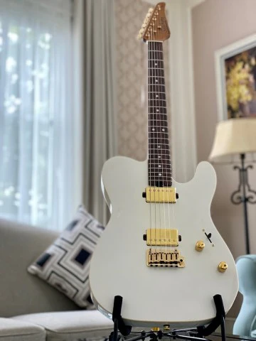 Soloking MT-1 Modern HH MKII in Pearl White Metallic with Gold Hardware - Image 7