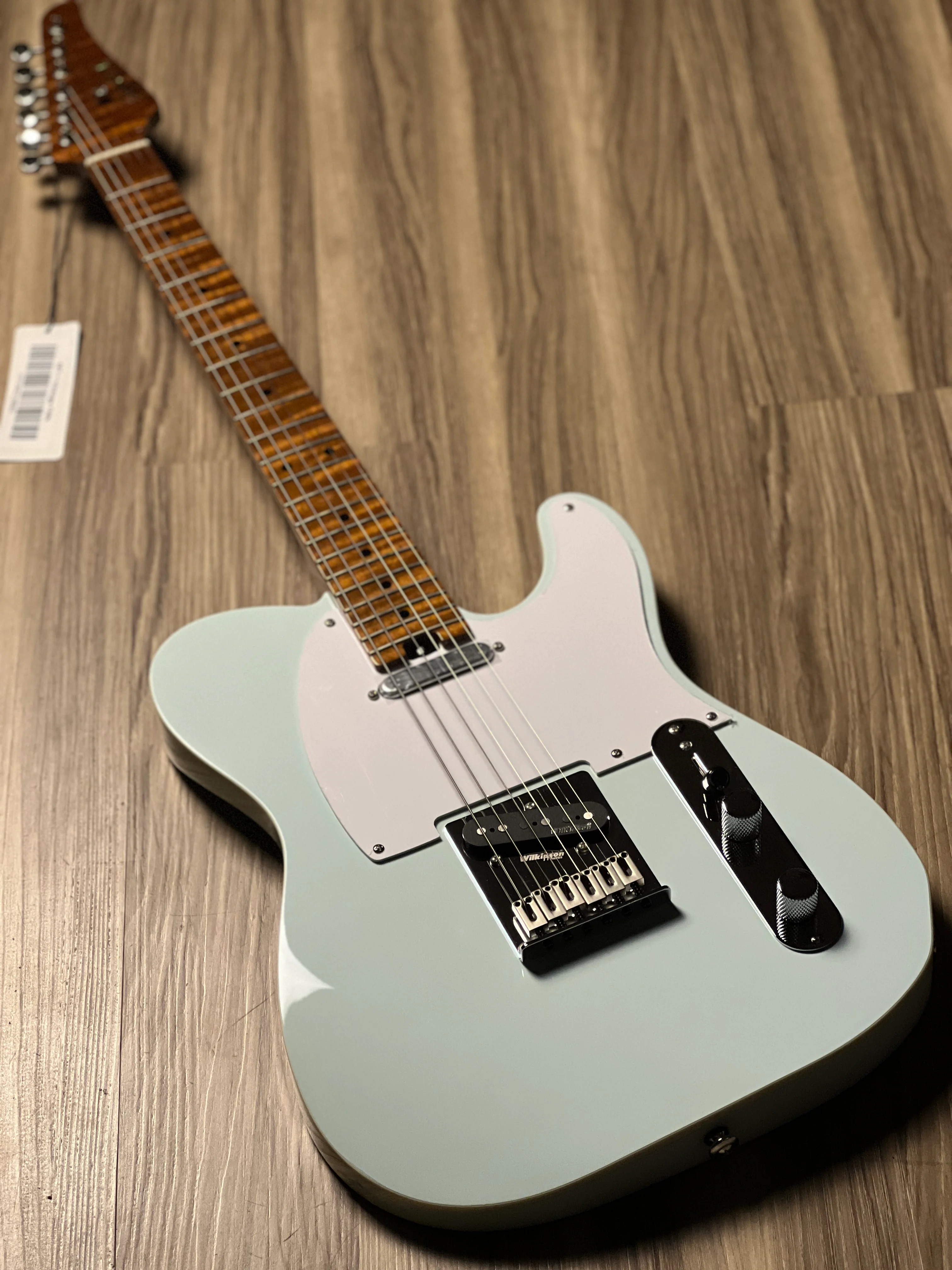 Soloking MT-1 Vintage FMN with Roasted Flame Maple Neck in Faded Sonic Blue Nafiri Special Run - Image 3