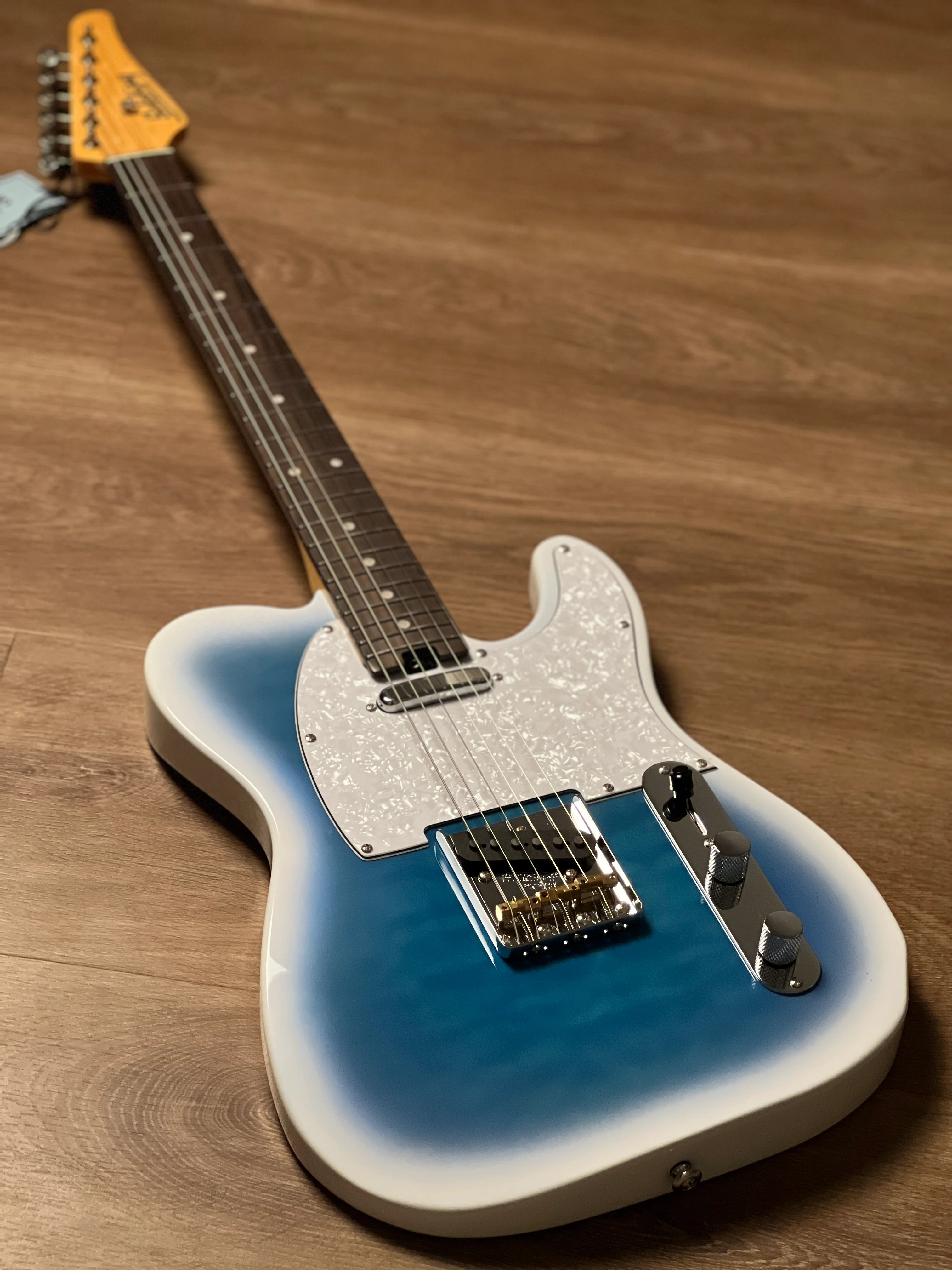 Soloking MT-1 Vintage Quilt in Marble Blue Burst with Rosewood FB Nafiri Special Run