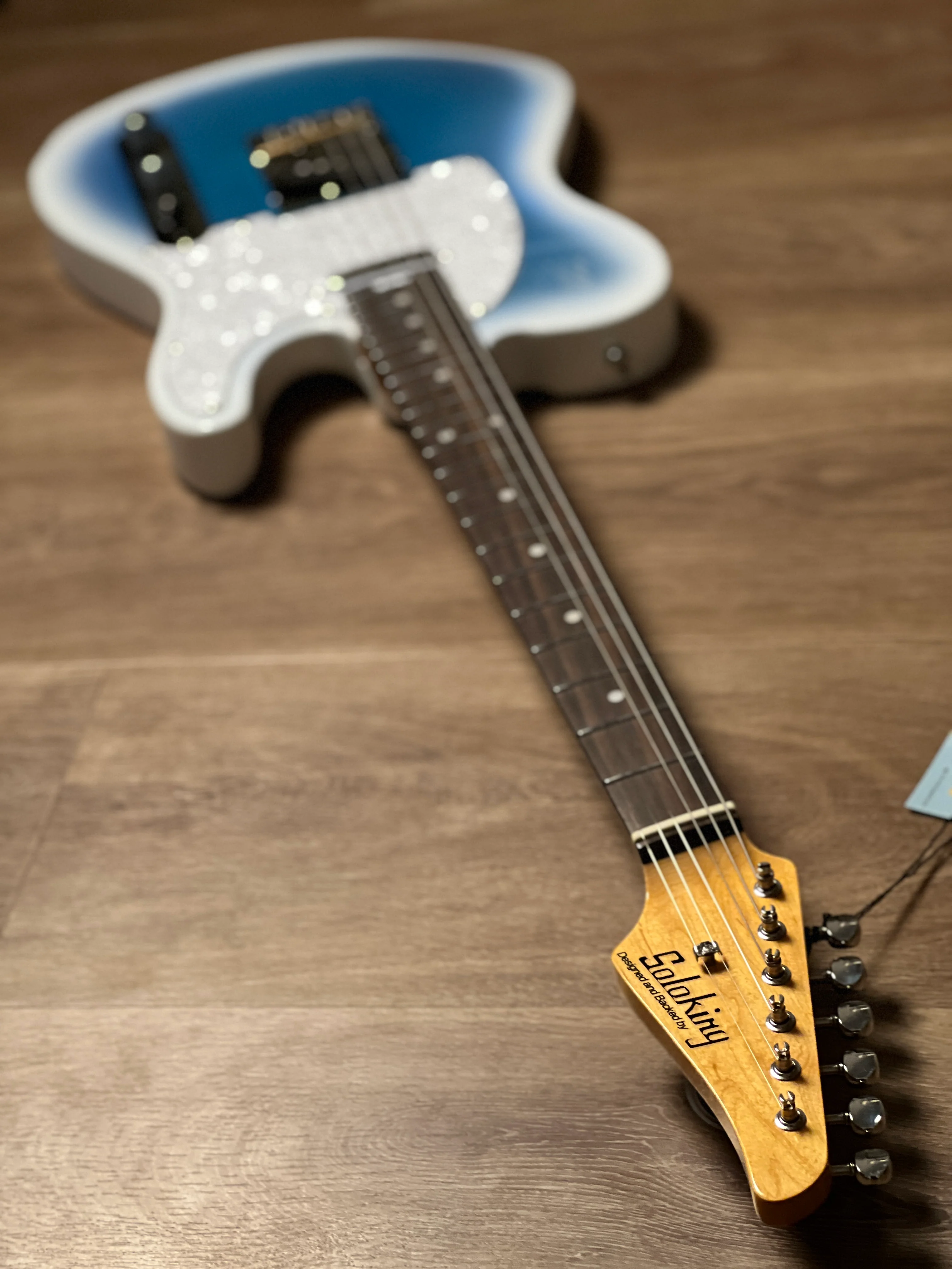 Soloking MT-1 Vintage Quilt in Marble Blue Burst with Rosewood FB Nafiri Special Run - Image 6