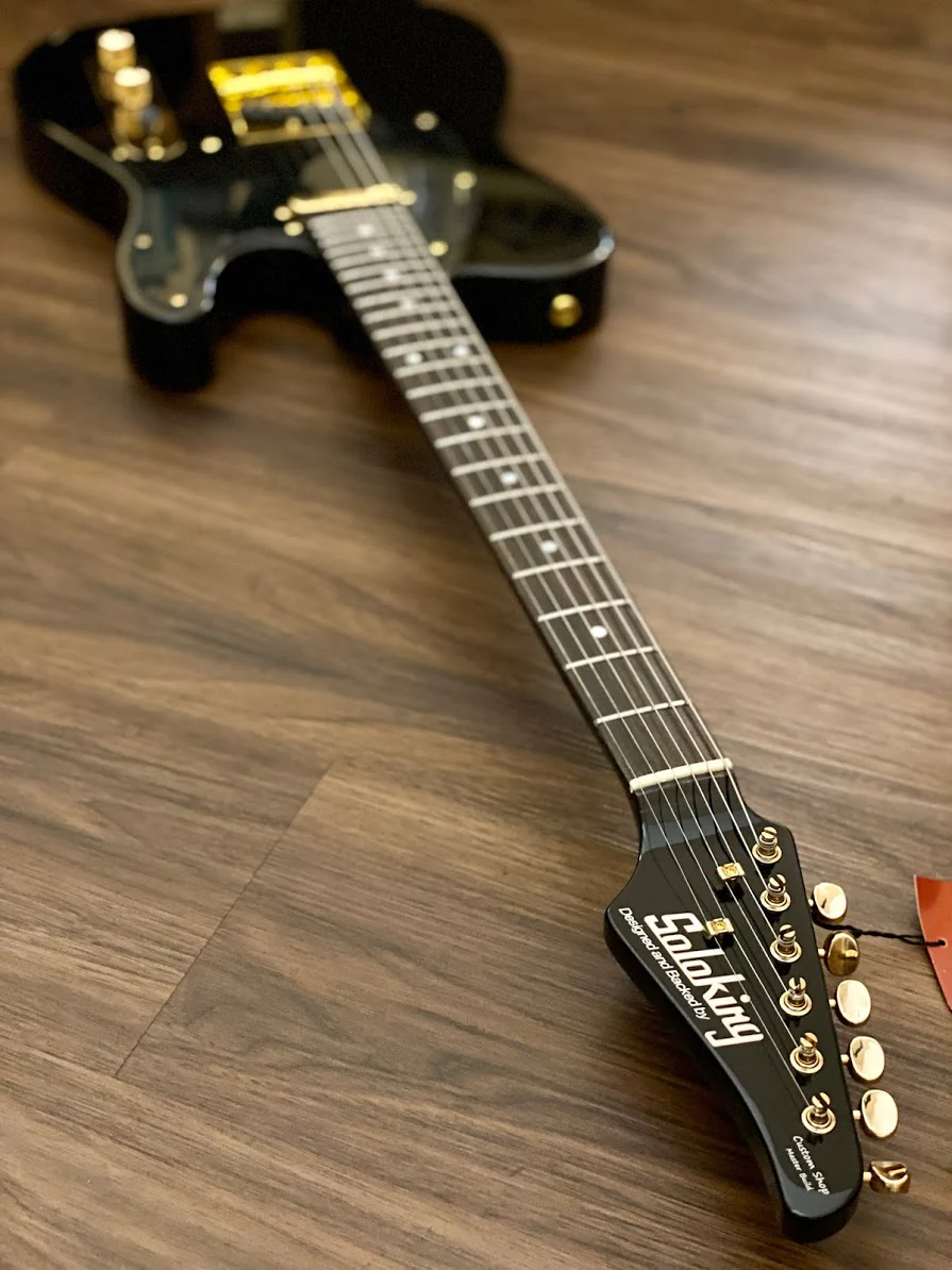 Soloking MT-1G MKII in Black Beauty with Gold Hardware and Matching Headstock - Image 5