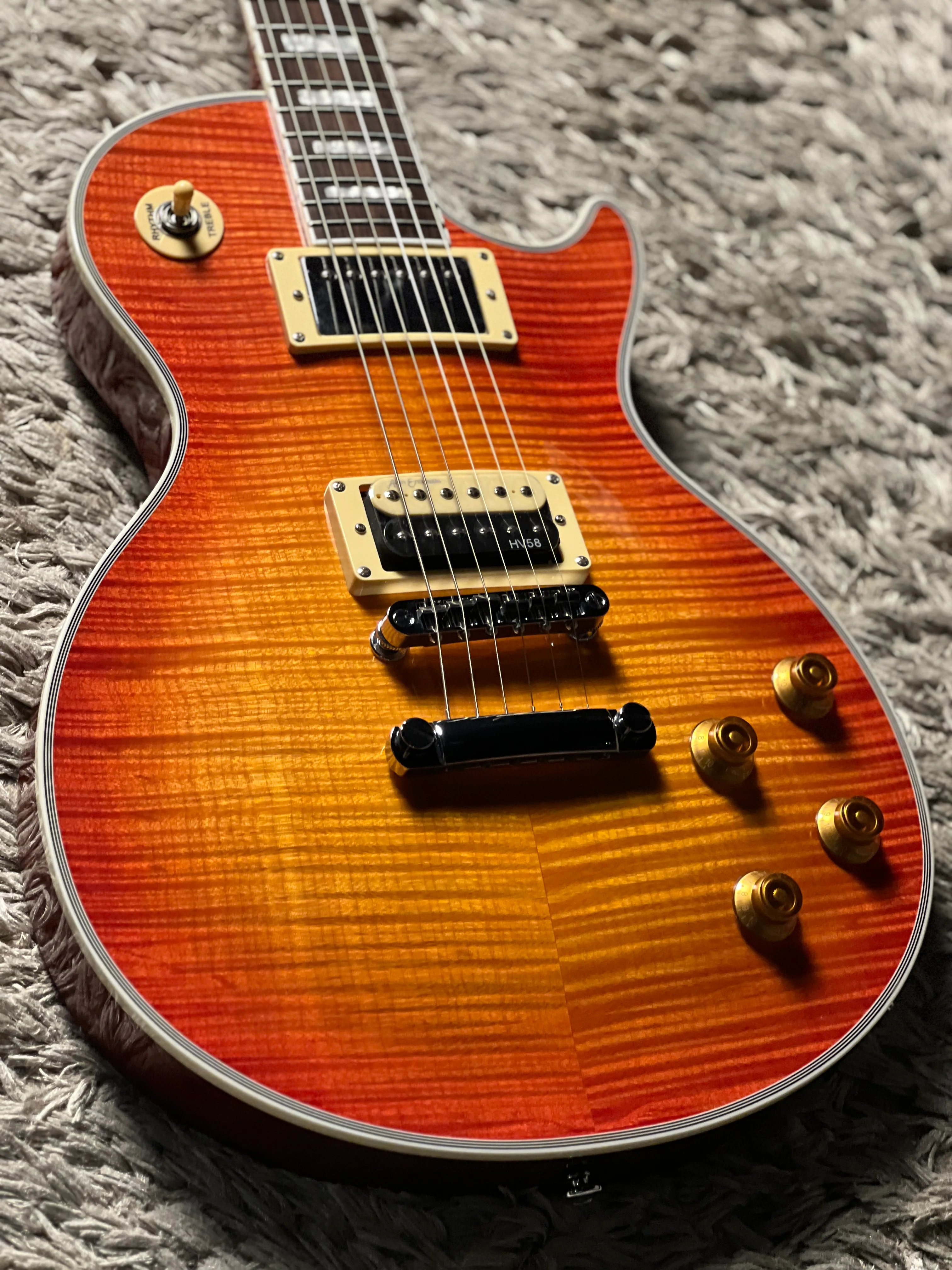 Soloking SLS50FM Deluxe with 5A Flame Top in Cherry Sunburst - Image 3