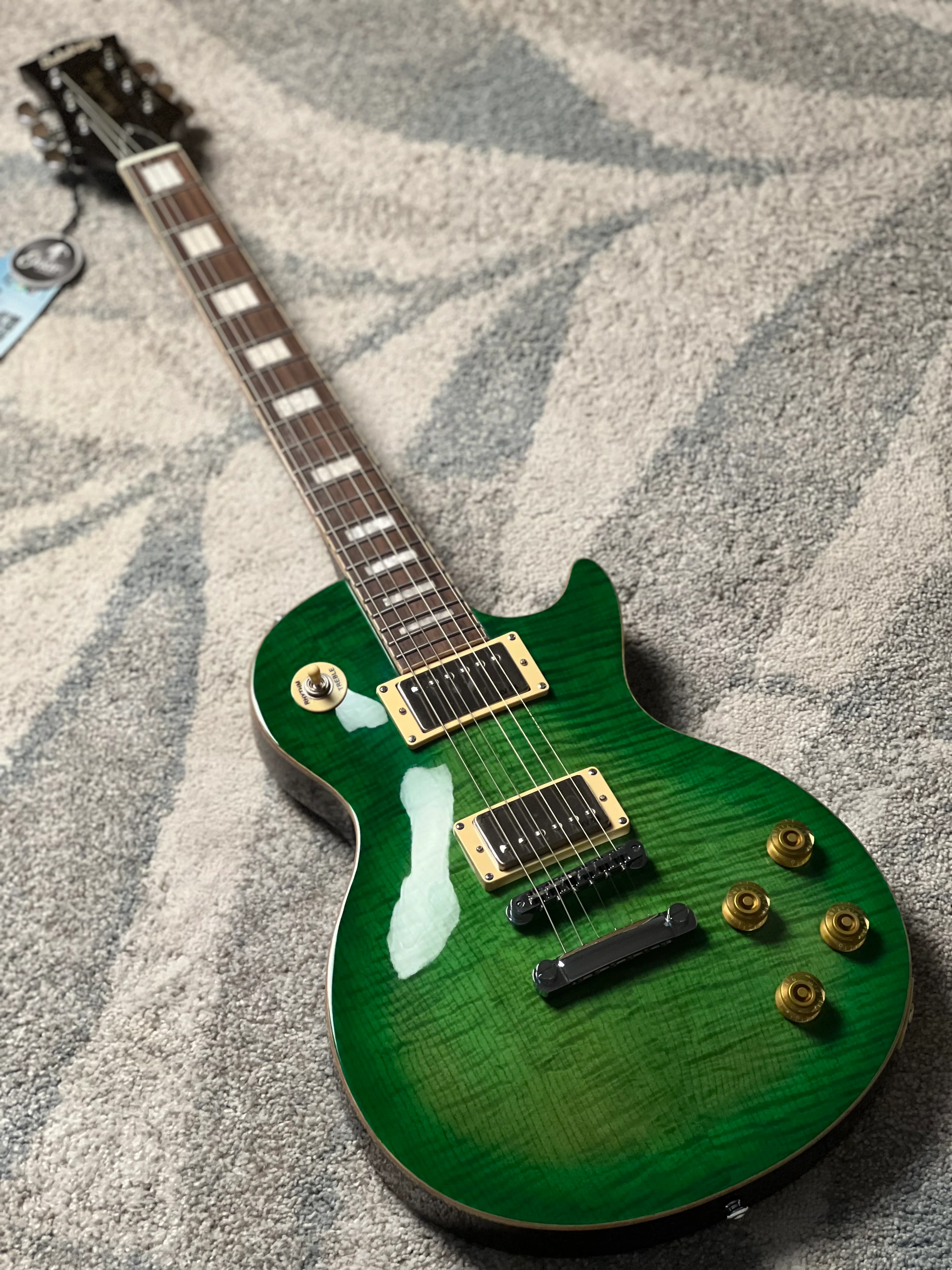 Soloking SLS50FM Deluxe with 5A Flame Top in Green Burst - Image 2