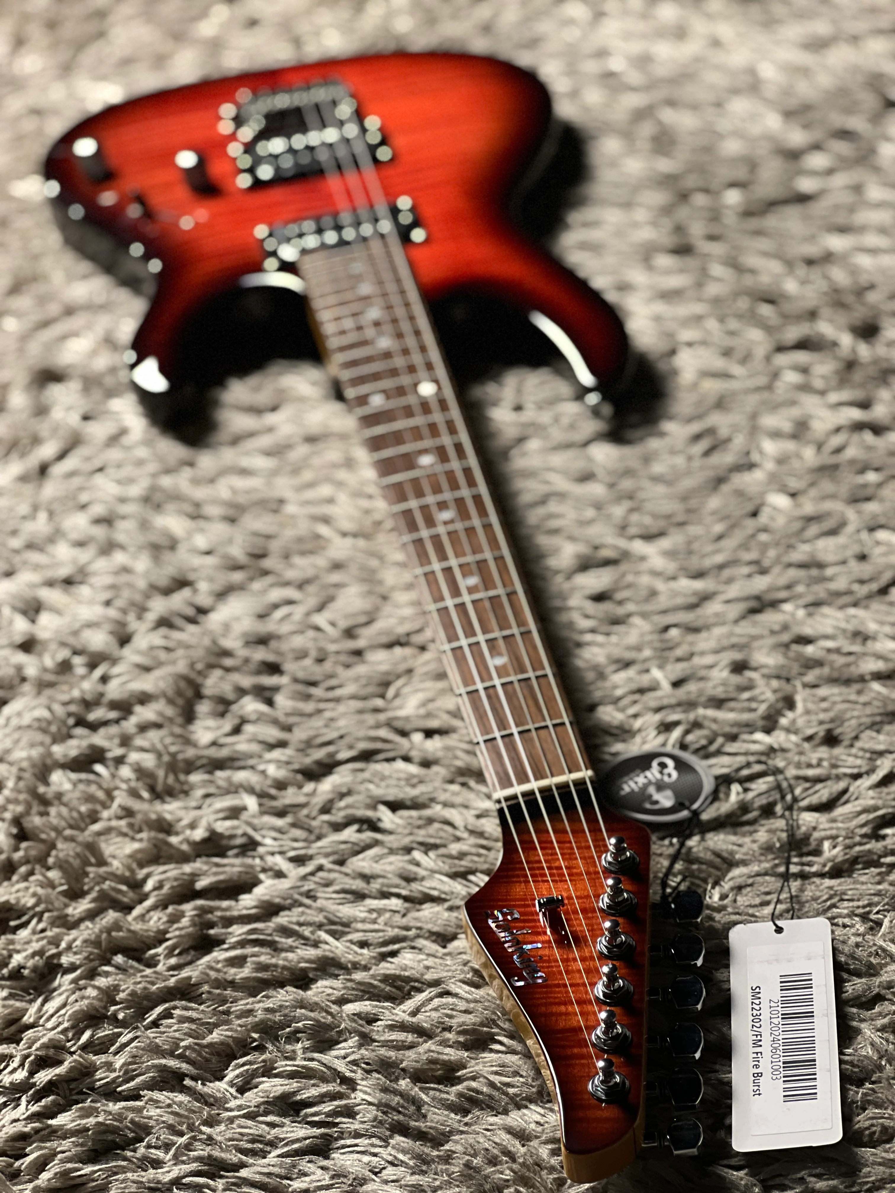 Soloking SM-22 HH FM Shredmaster with Rosewood FB in Fire Burst - Image 6