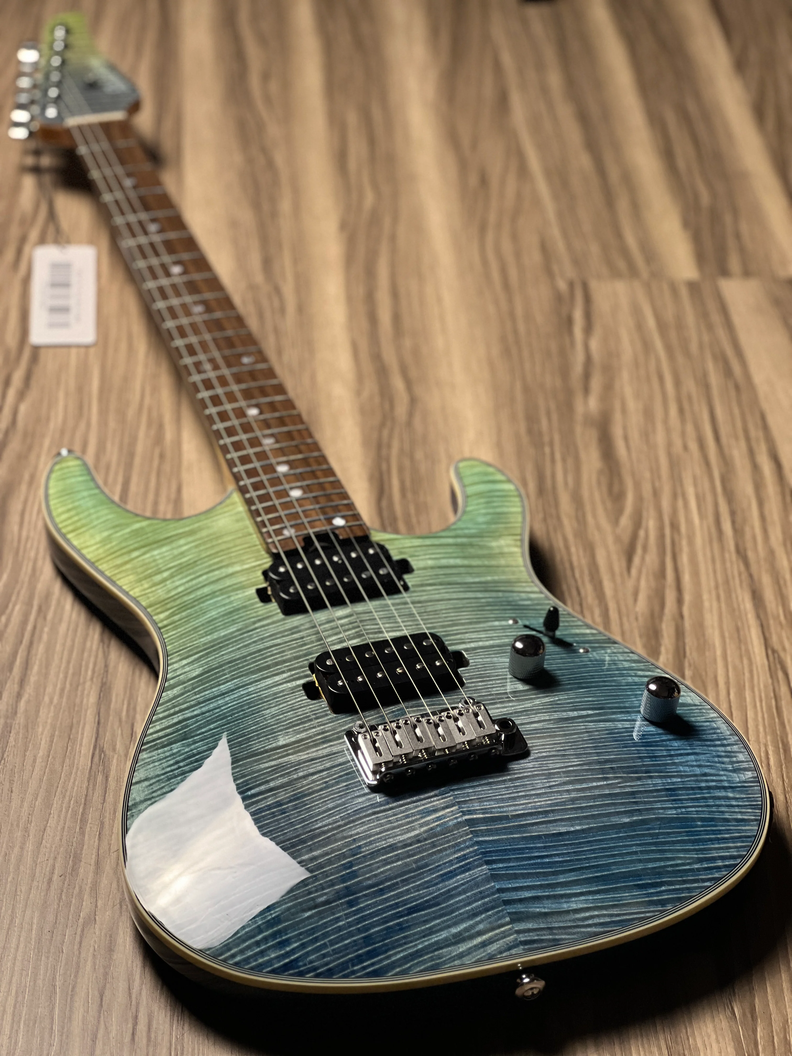 Soloking SM-24 HH FM Shredmaster with Rosewood FB in Trans Blue Fade - Image 5