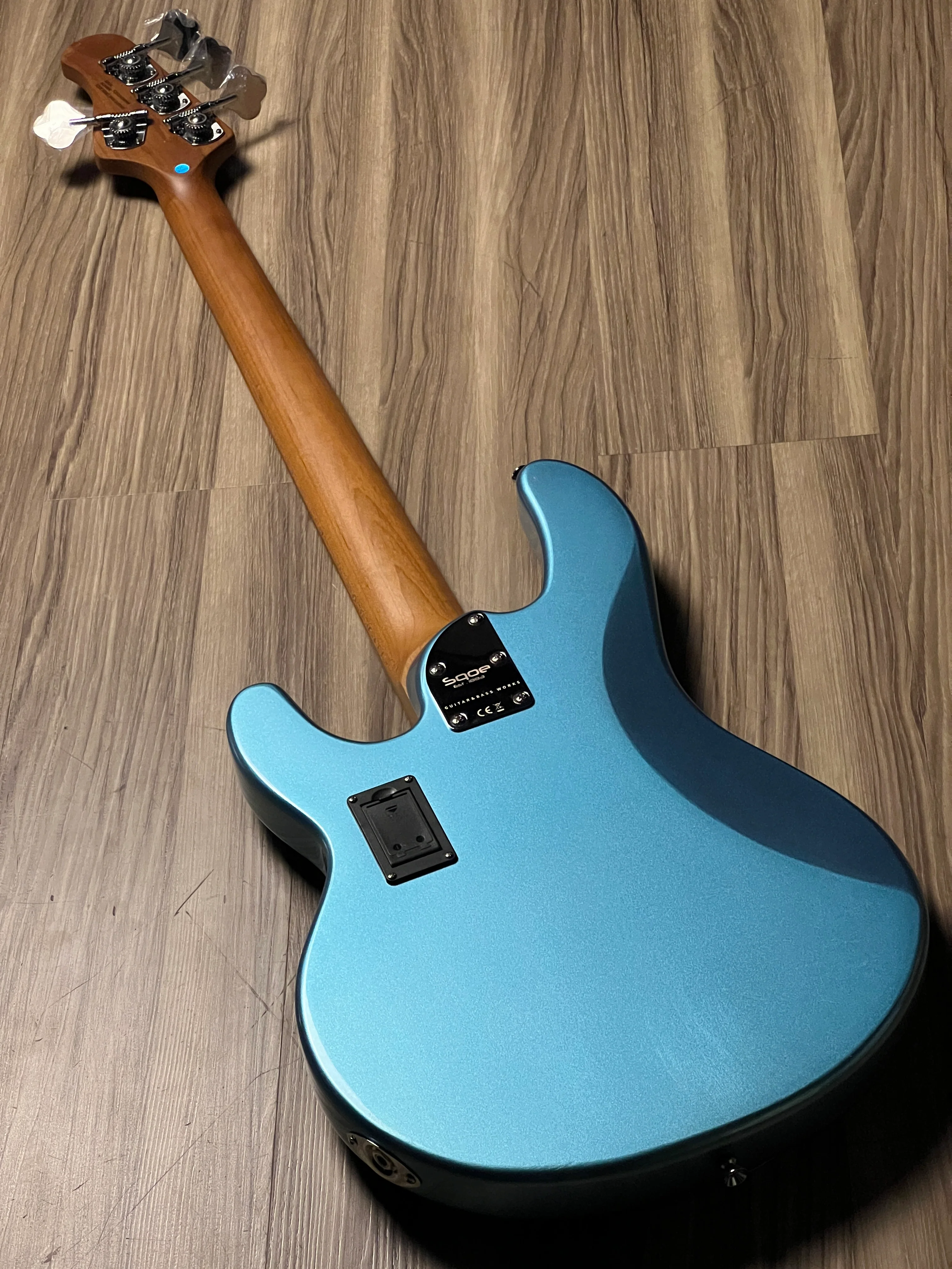 SQOE SBMS200 MBL 4 String Bass in Metallic Blue - Image 5