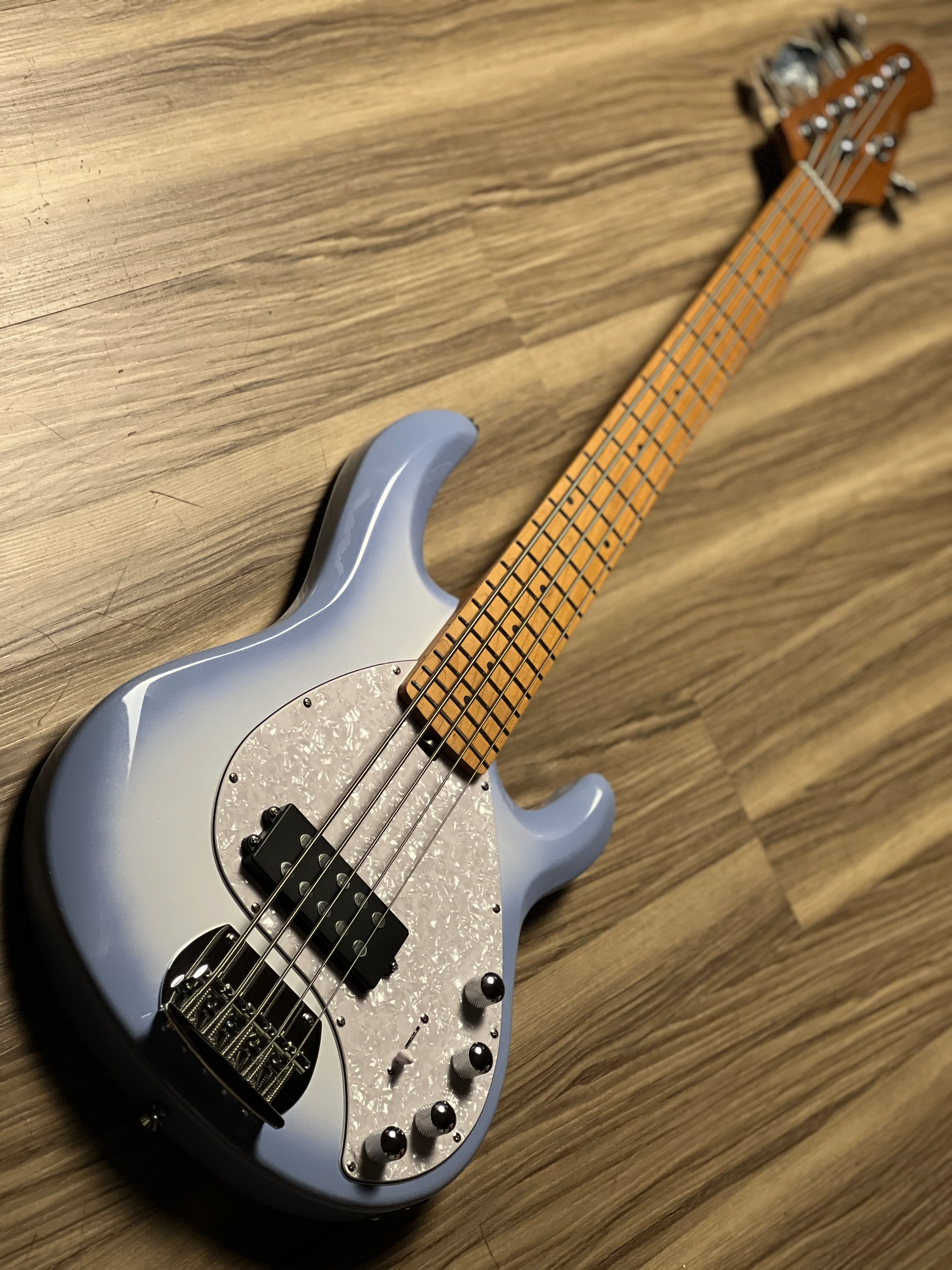 SQOE SBMS500 MWH 5 String Bass in Metallic White Burst - Image 3
