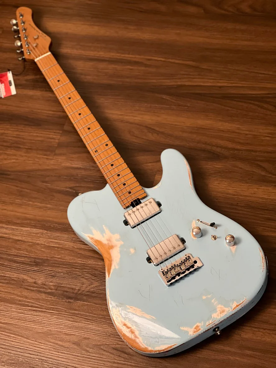 SQOE SETL960 HH Roasted Maple Series in Sonic Blue Heavy Relic - Image 2