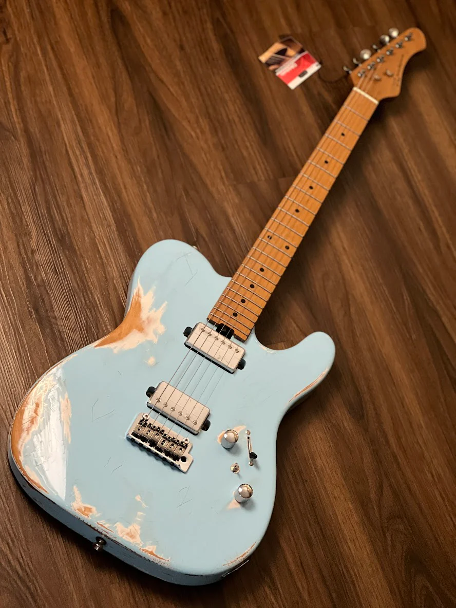 SQOE SETL960 HH Roasted Maple Series in Sonic Blue Heavy Relic - Image 3
