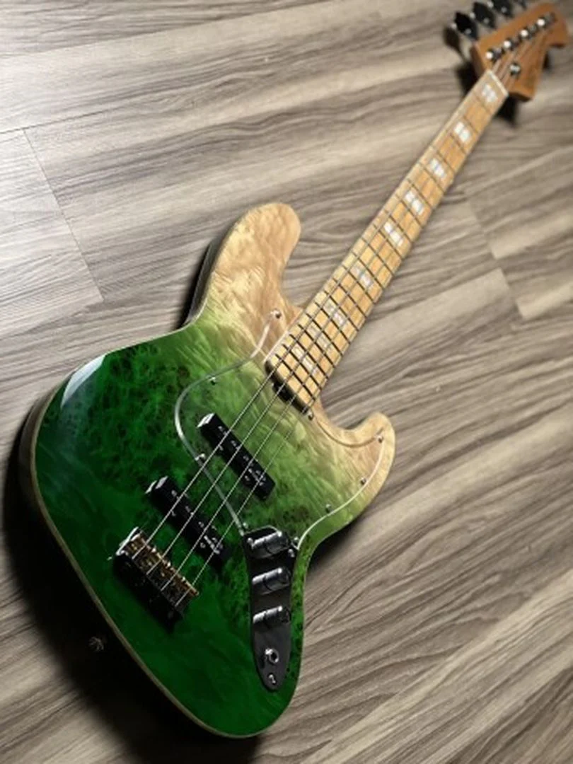 SQOE SJB700 Roasted Maple Series Bass in Moss Green Fade - Image 4
