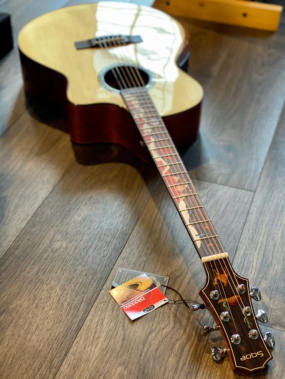 SQOE Spain A800-SK Bevel Cut with Solid Spruce Top in Natural - Image 4