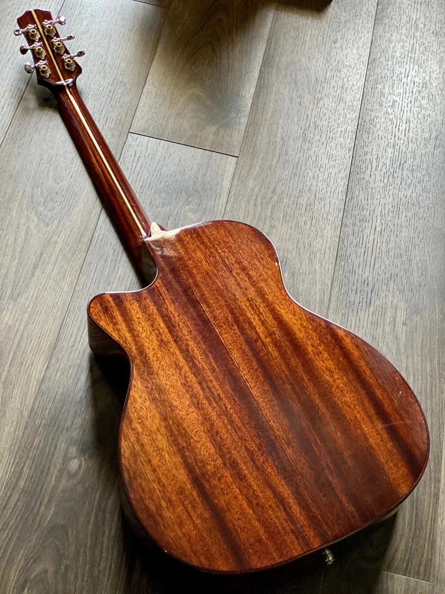 SQOE Spain A830C Solid Top Mahogany Acoustic Electric in Natural with Fishman Presys Plus - Image 4