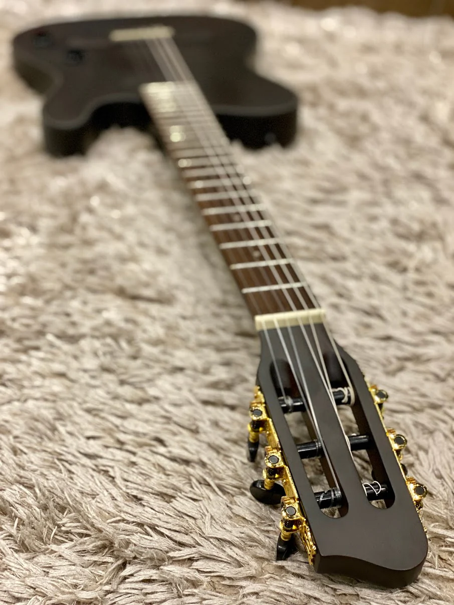 SQOE Spain SEGD-600 Nylon Electric Guitar with Piezo in Matte Black - Image 3