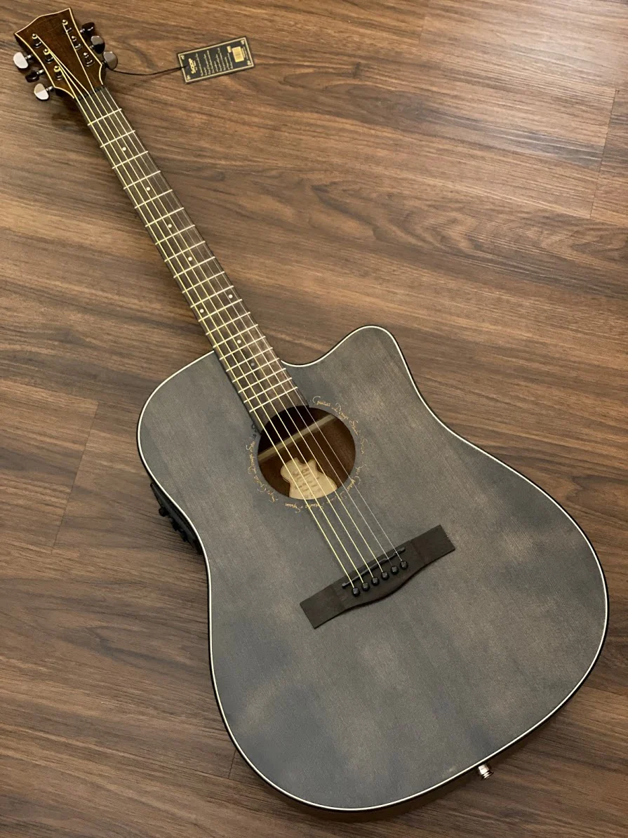 SQOE Spain  SQ-DC-FG Acoustic Electric in Stained Black Natural Matte - Image 2