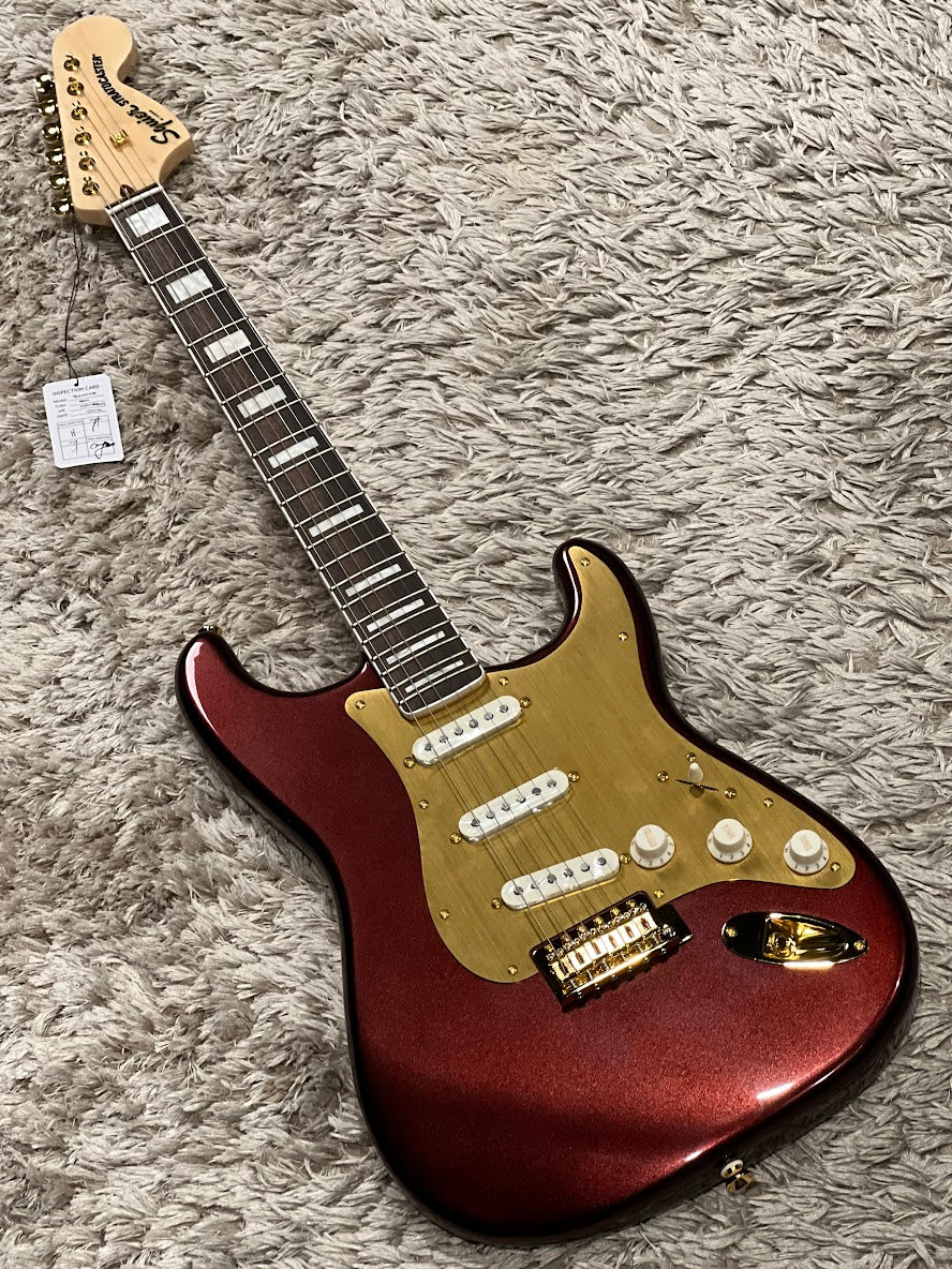 Squier 40th Anniversary Gold Edition Stratocaster in Ruby Red Metallic - Image 3