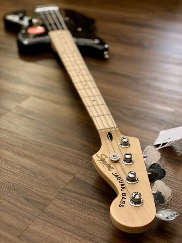 Squier Affinity Series Jaguar Bass with Maple FB in Black - Image 4