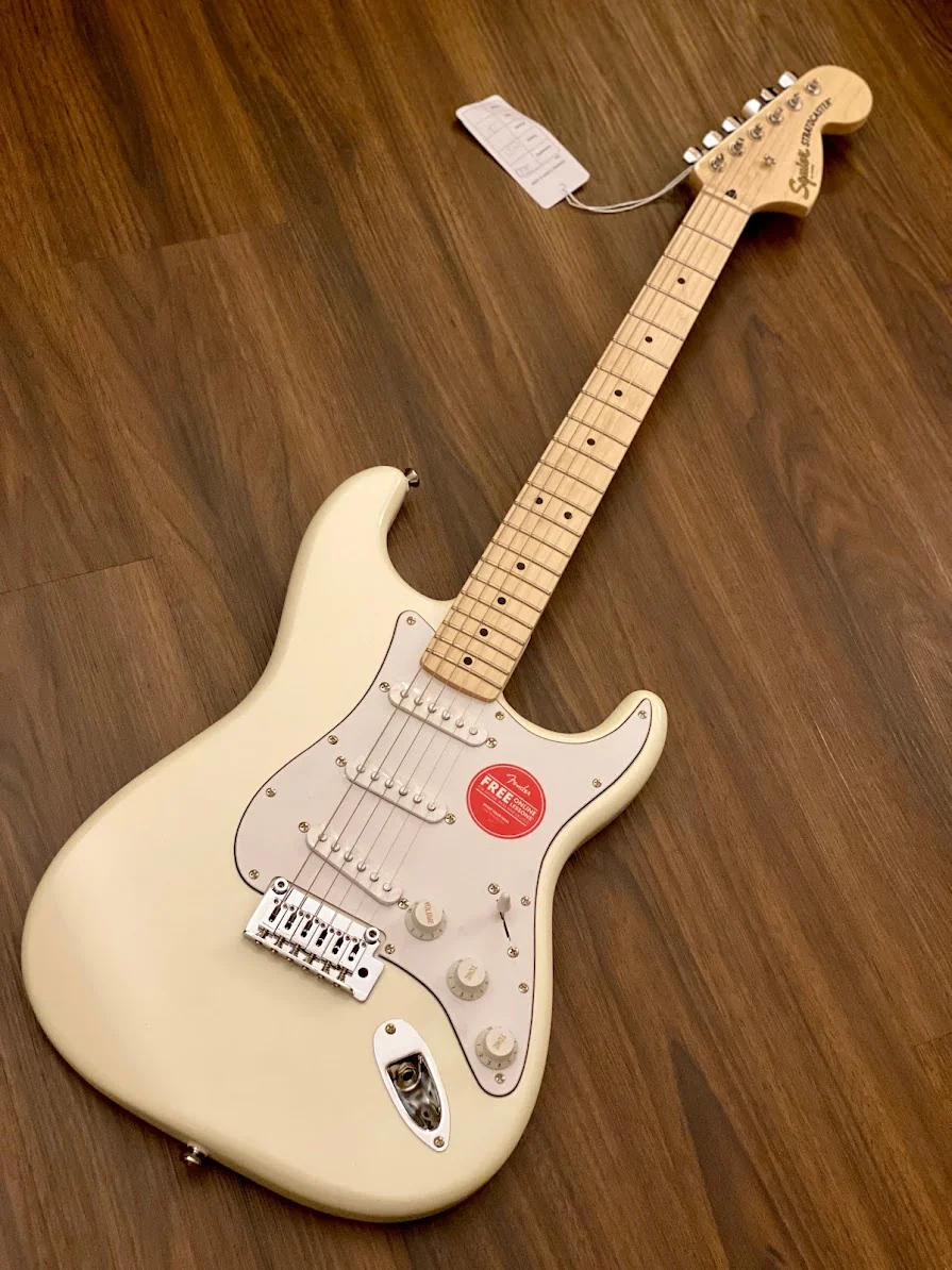 Squier Affinity Series Stratocaster with Maple FB in Olympic White - Image 2