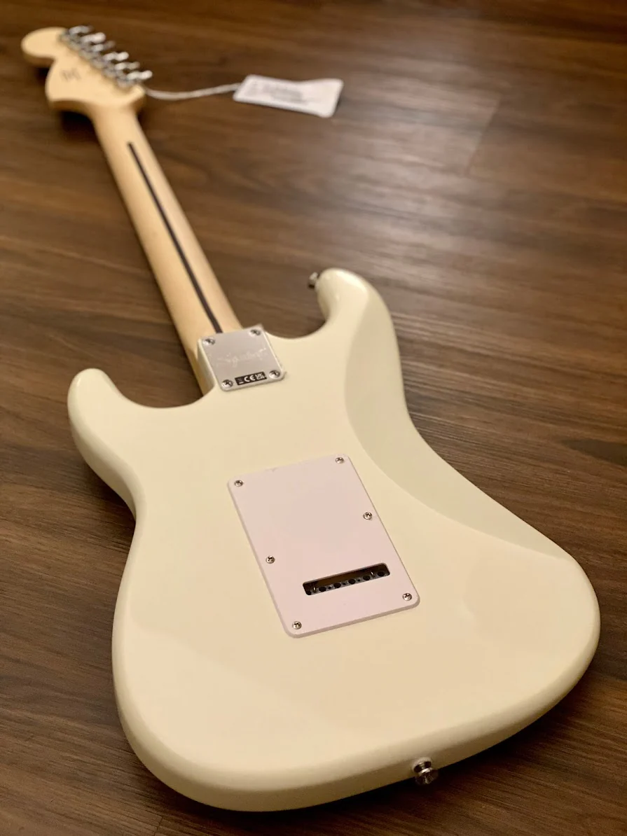 Squier Affinity Series Stratocaster with Maple FB in Olympic White - Image 3