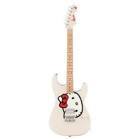 Squier by Fender Limited Edition Hello Kitty Stratocaster with Maple FB in White - Image 8