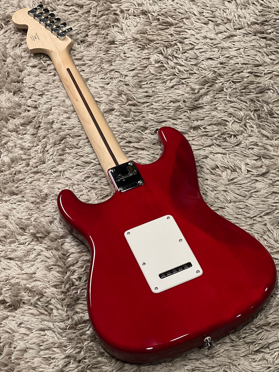 Squier FSR Affinity Series Stratocaster QMT with Laurel FB in Crimson Red Transparent - Image 3