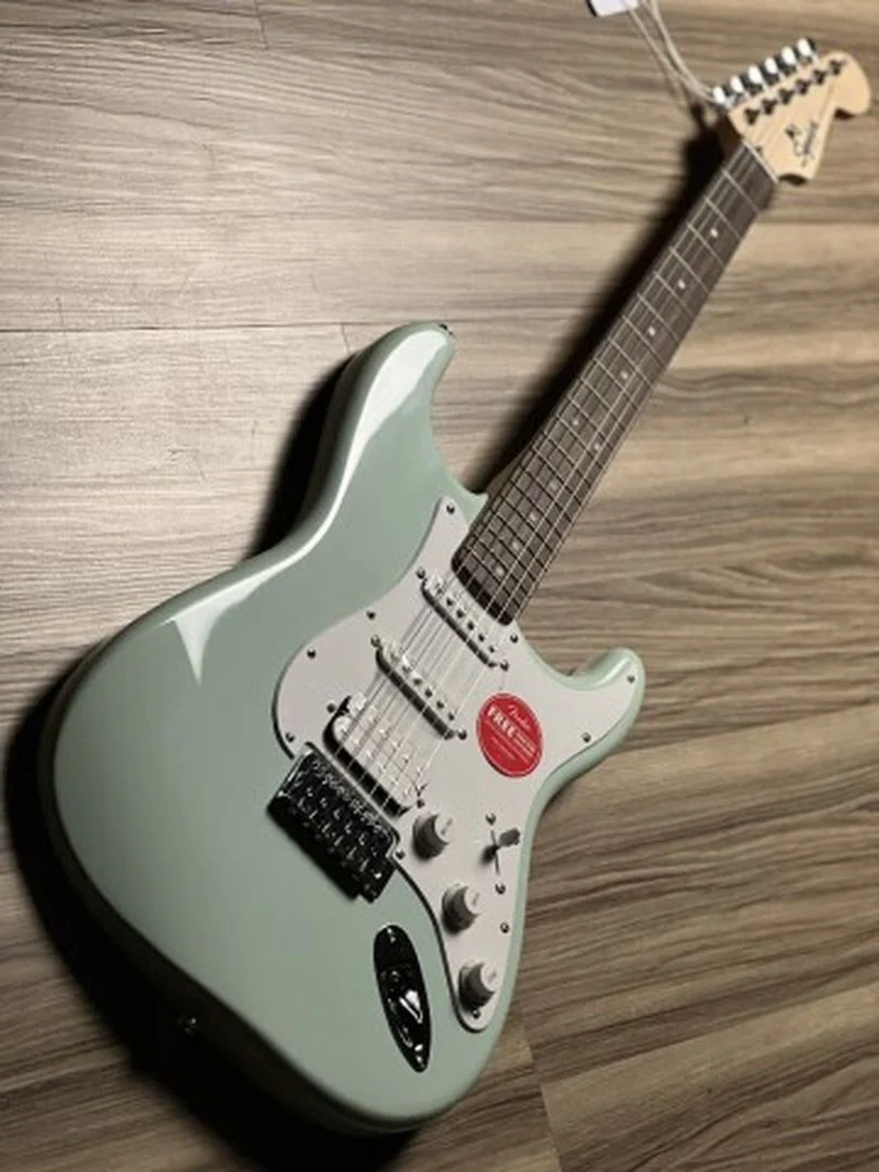 Squier FSR Sonic Stratocaster HSS w/White Pickguard Laurel FB in Surf Green - Image 2