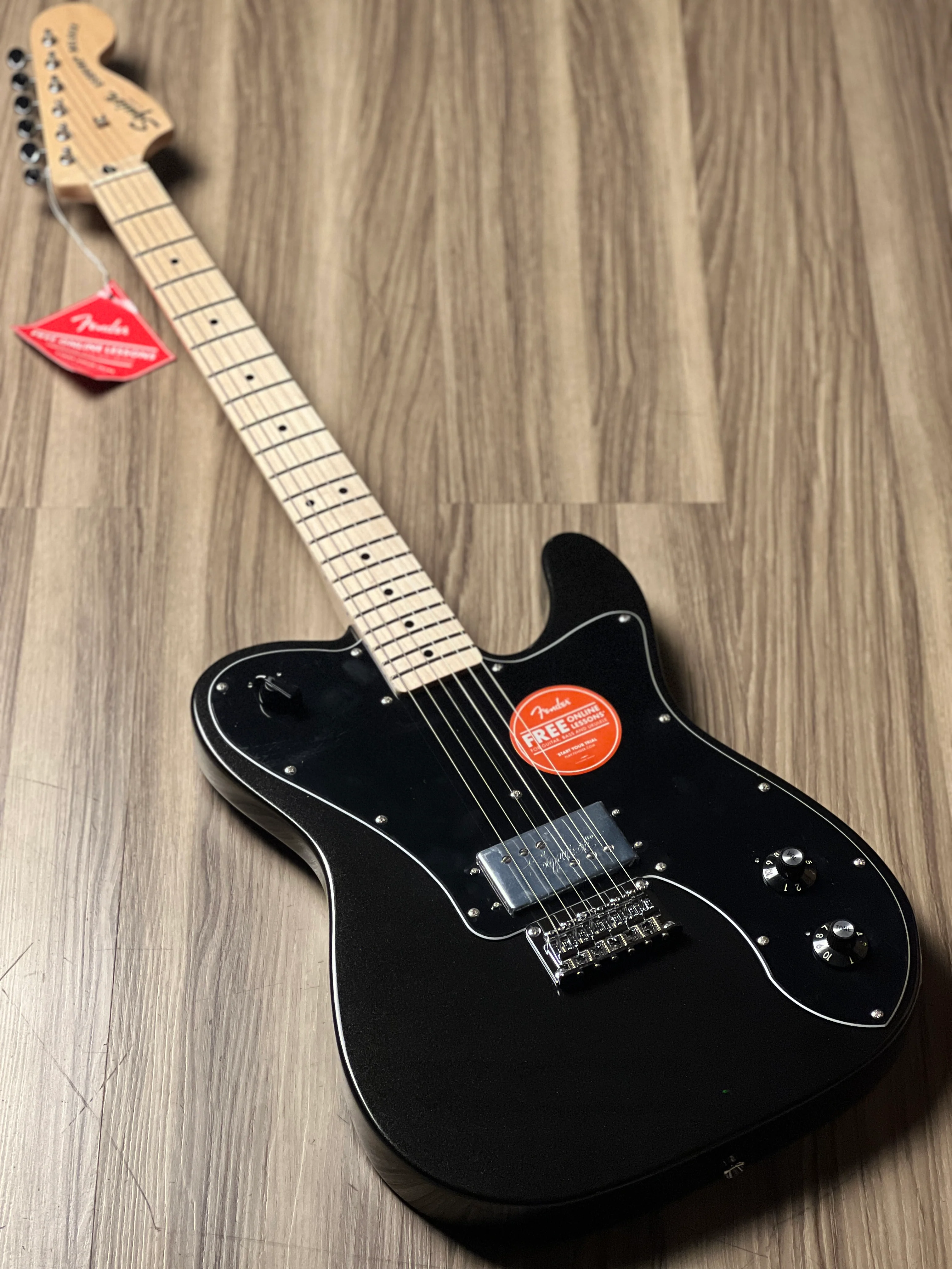 Squier Paranormal Esquire Deluxe Electric Guitar Maple FB In Metallic Black - Image 2