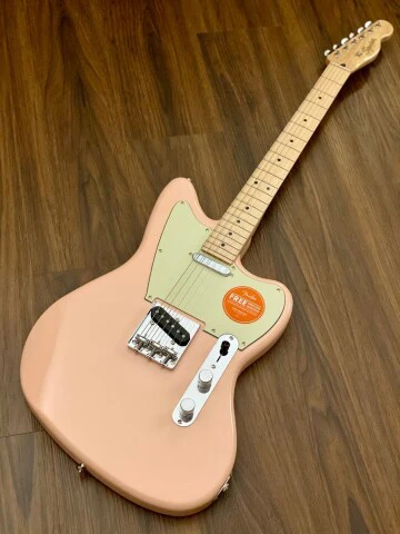 Squier Paranormal Offset Telecaster - Shell Pink with Mint Pickguard - Image 2