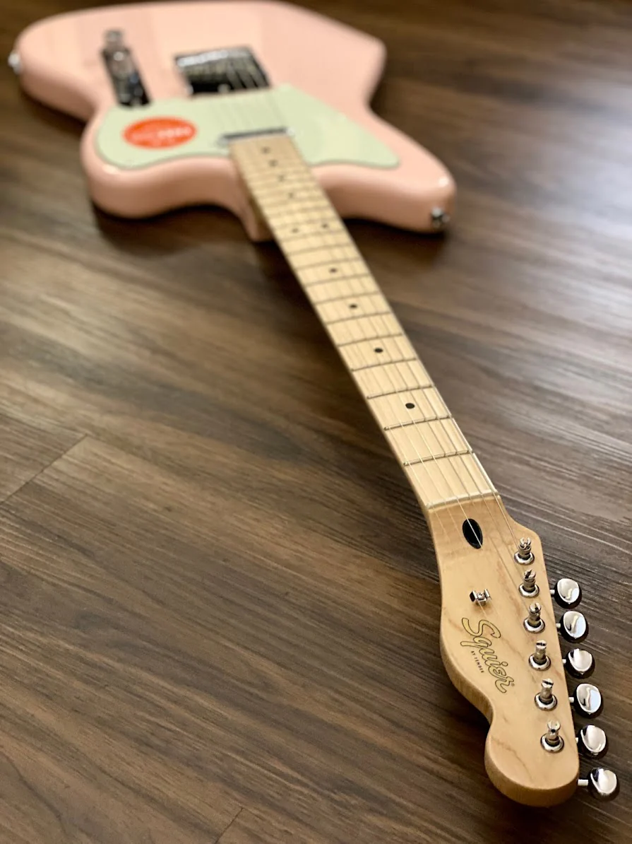 Squier Paranormal Offset Telecaster - Shell Pink with Mint Pickguard - Image 5
