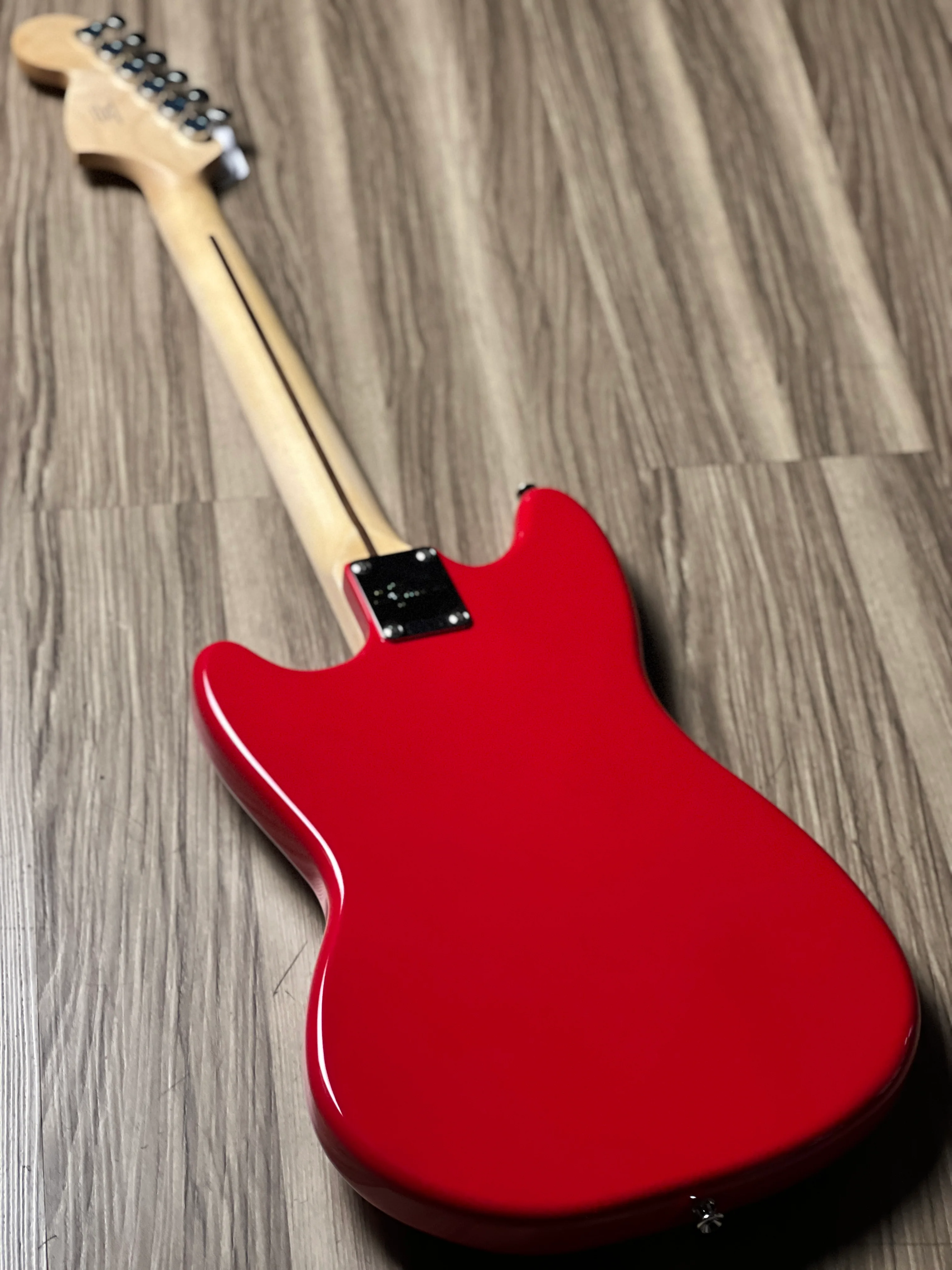 Squier Sonic Mustang with White Pickguard and Maple FB in Torino Red - Image 5