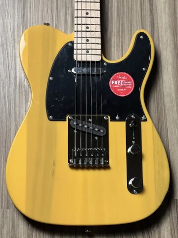 Squier Sonic Telecaster w/Black Pickguard with Maple FB in Butterscotch Blonde - Image 3