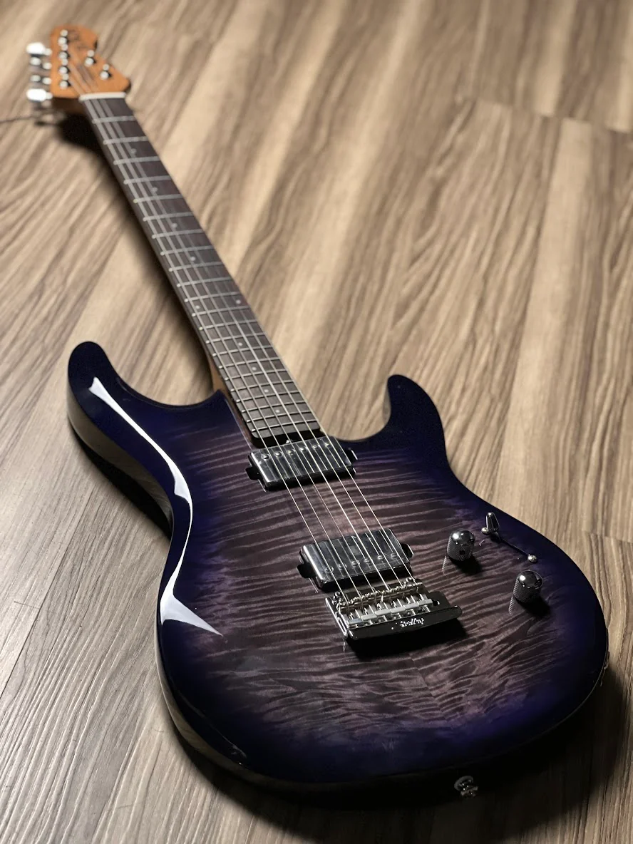 Sterling by Music Man LK100 Steve Lukather Signature in Flame Maple Blueberry Burst